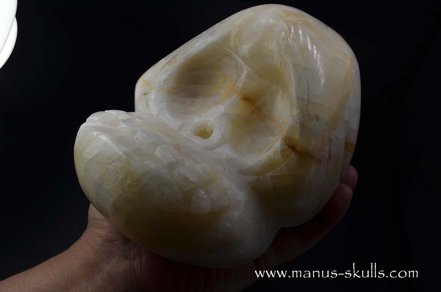 White Calcite Evolian Skull #01