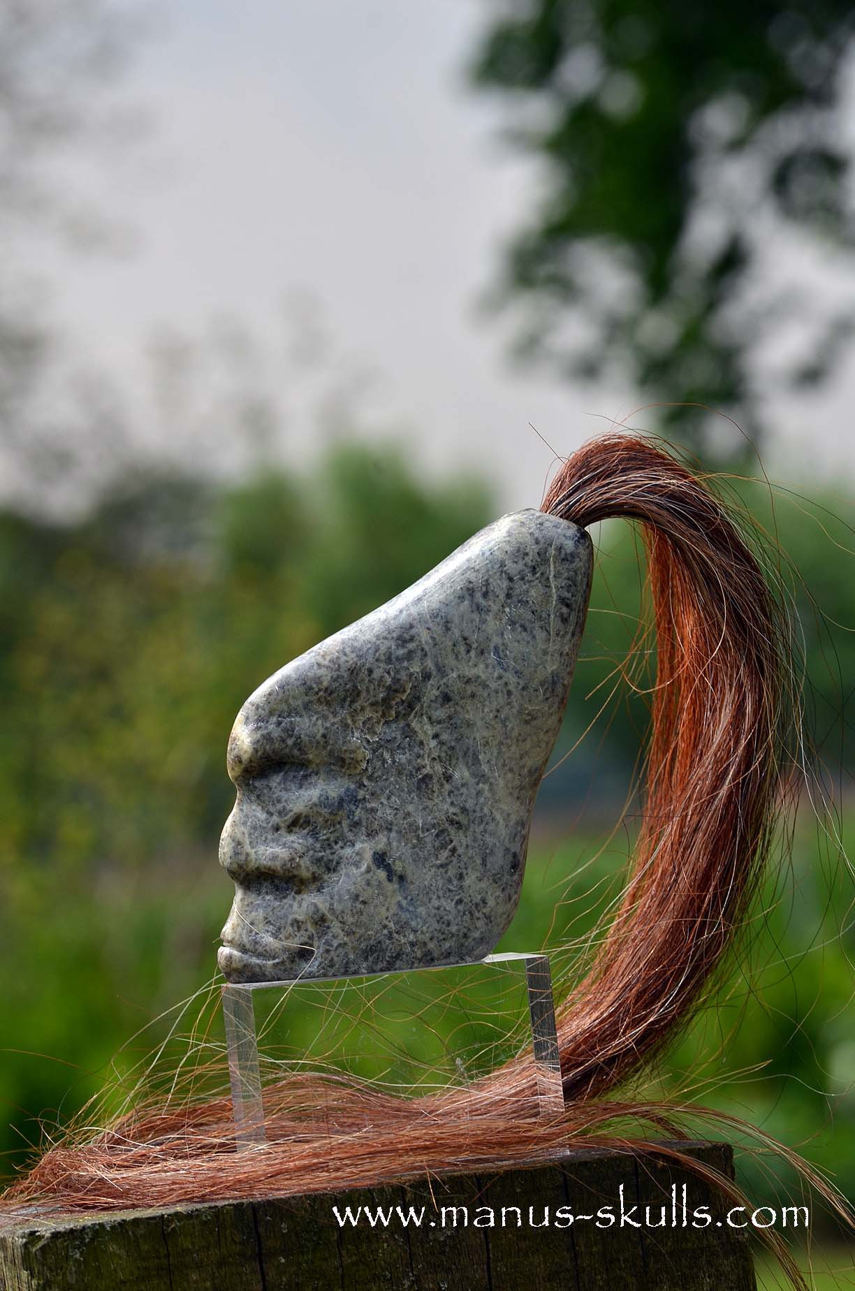 Green Steatite Tribal Skull  #043