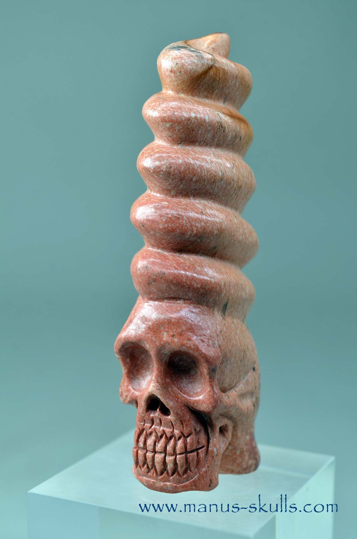 Catlinite (Pipestone) Spiral Conehead Skull