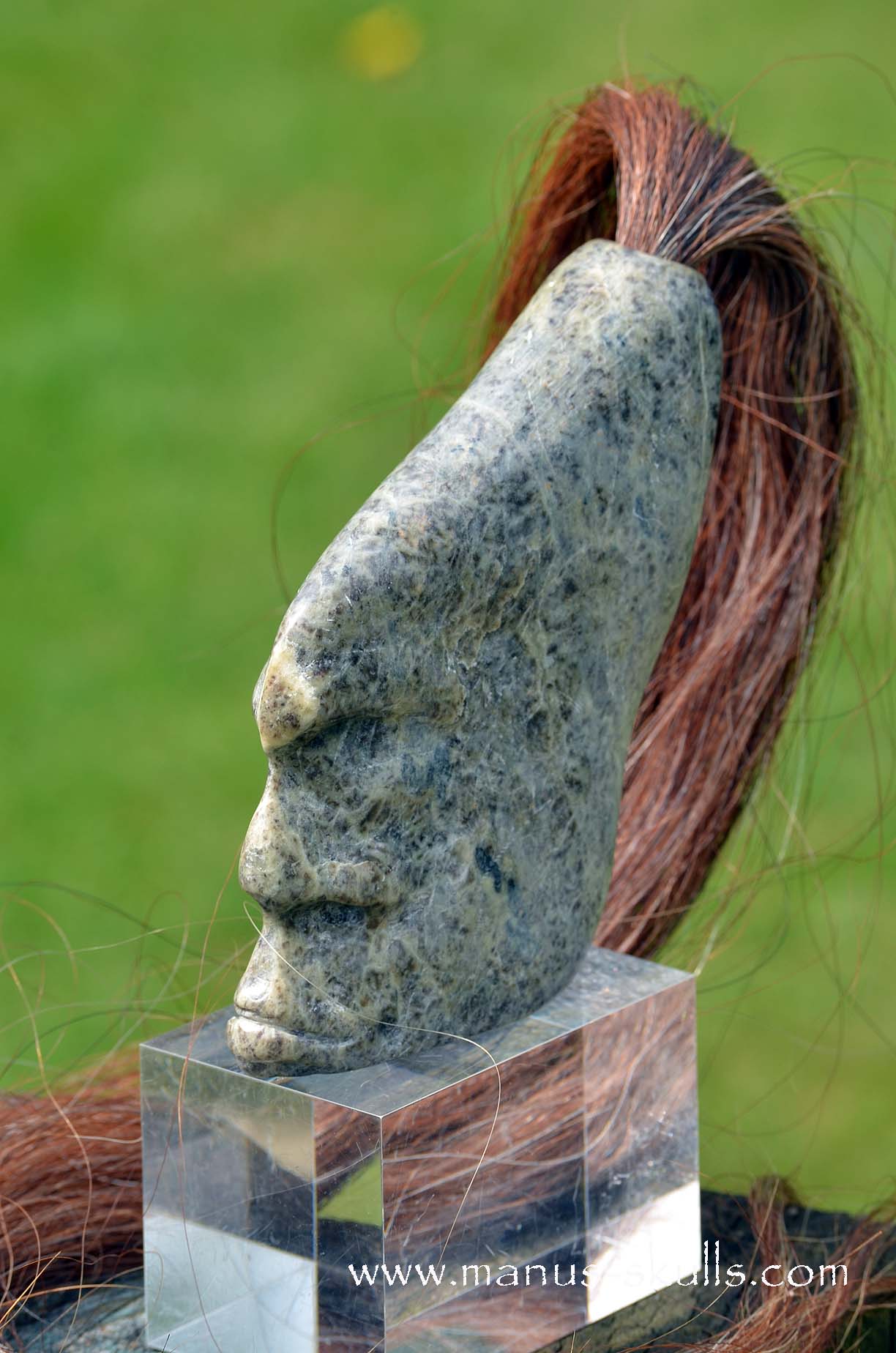 Green Steatite Tribal Skull  #043