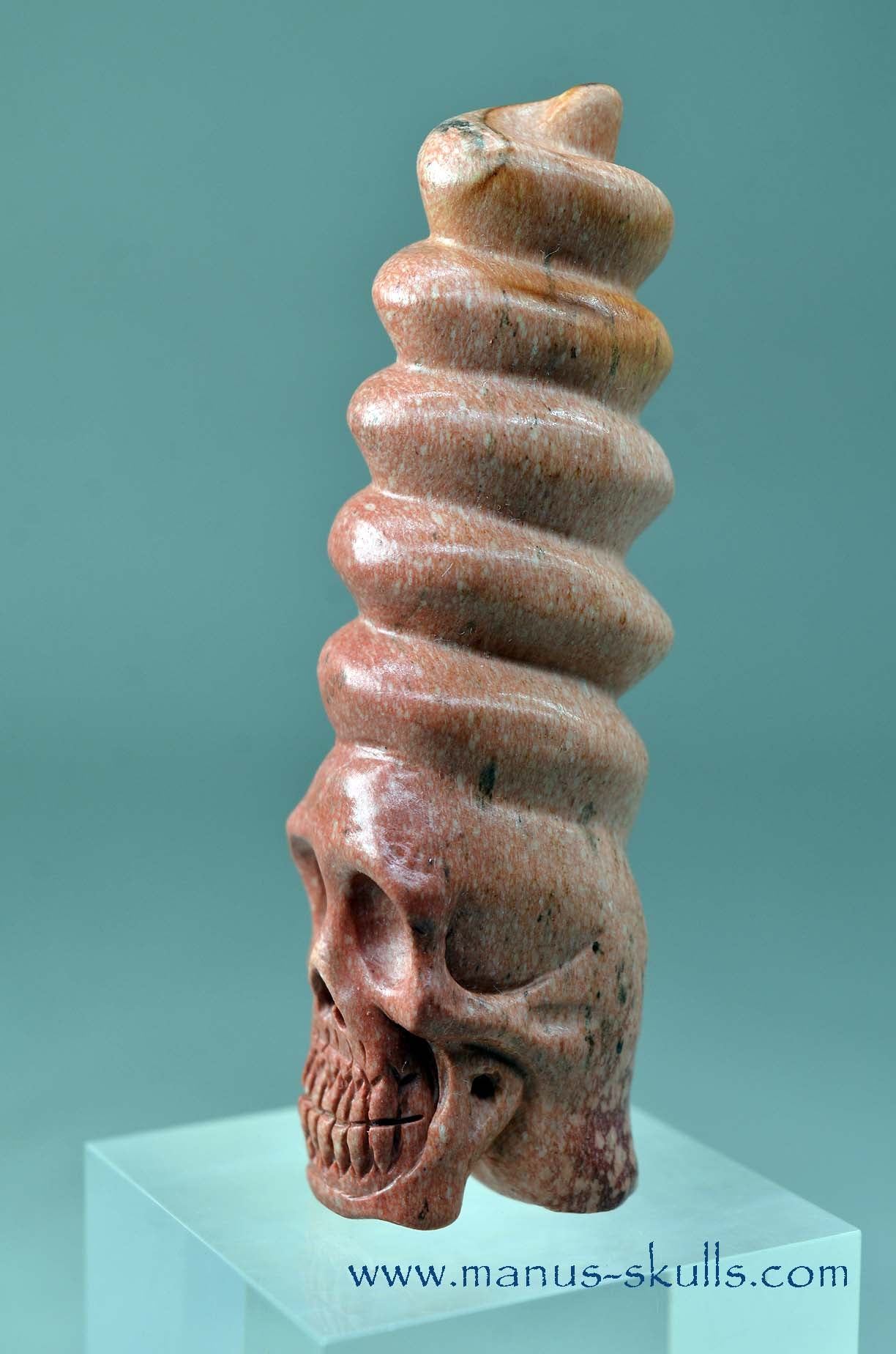 Catlinite (Pipestone) Spiral Conehead Skull