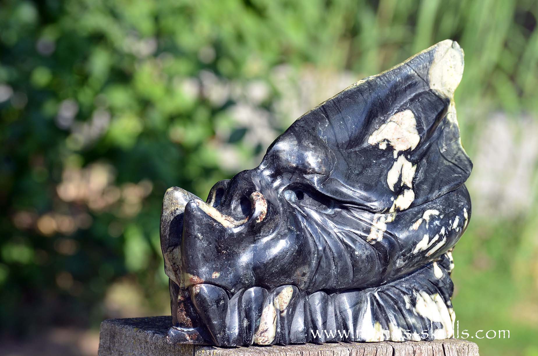 Manus skulls unique Crystal Carvings handmade skulls dragons pendants preseli bluestone tribals spiritual meaning wand Unicorn .. Connemara marble