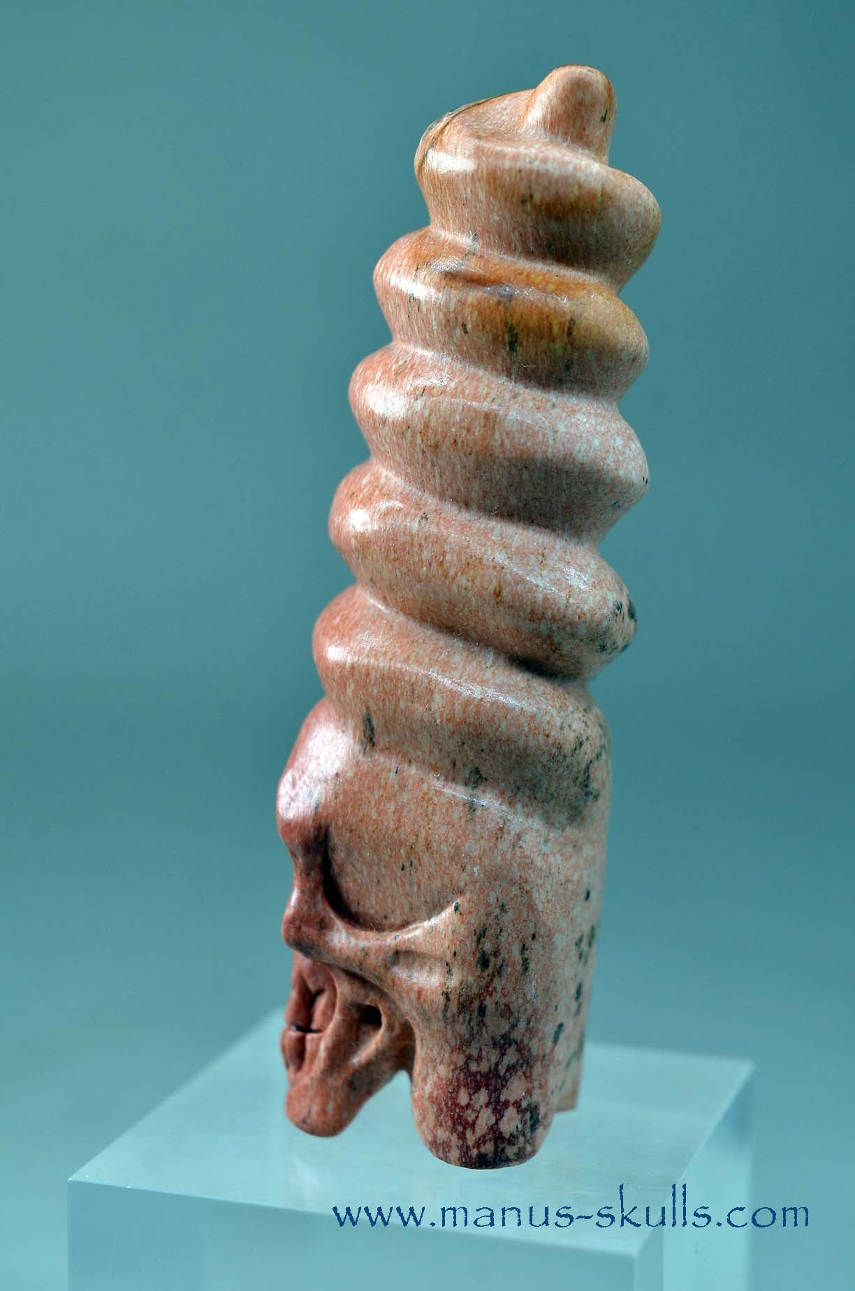 Catlinite (Pipestone) Spiral Conehead Skull