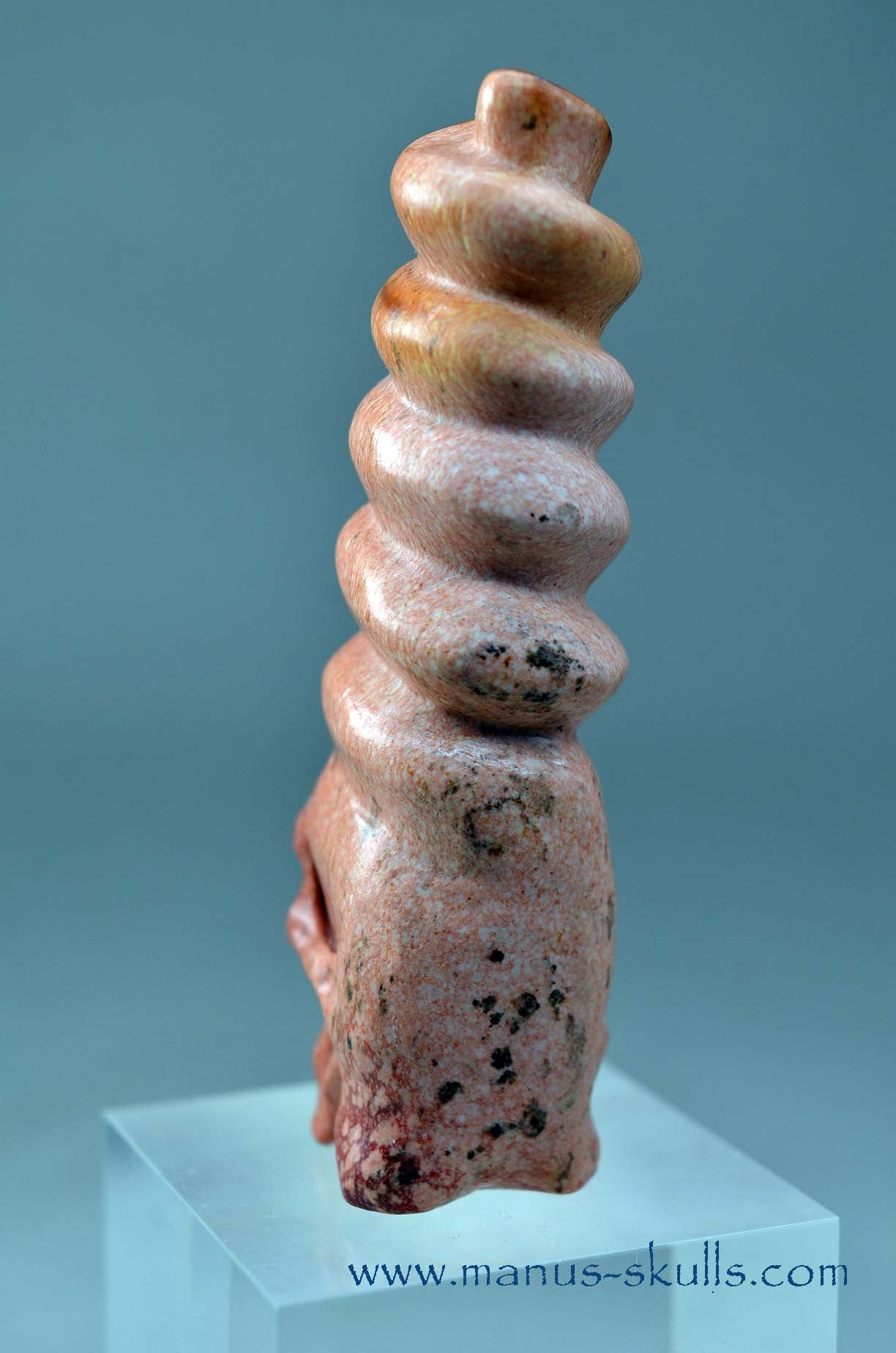 Catlinite (Pipestone) Spiral Conehead Skull