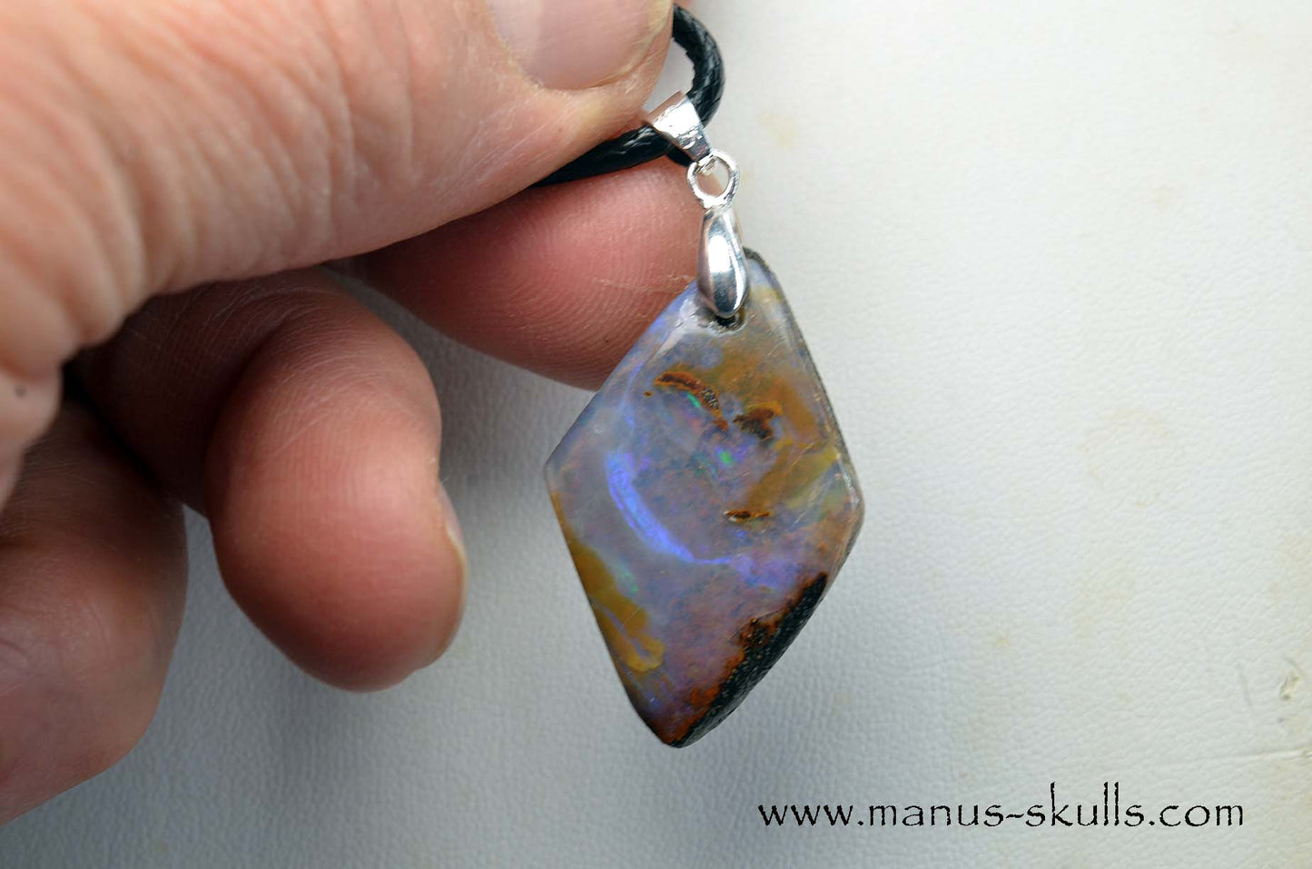 Australian Boulder Opal Tribal Pendant