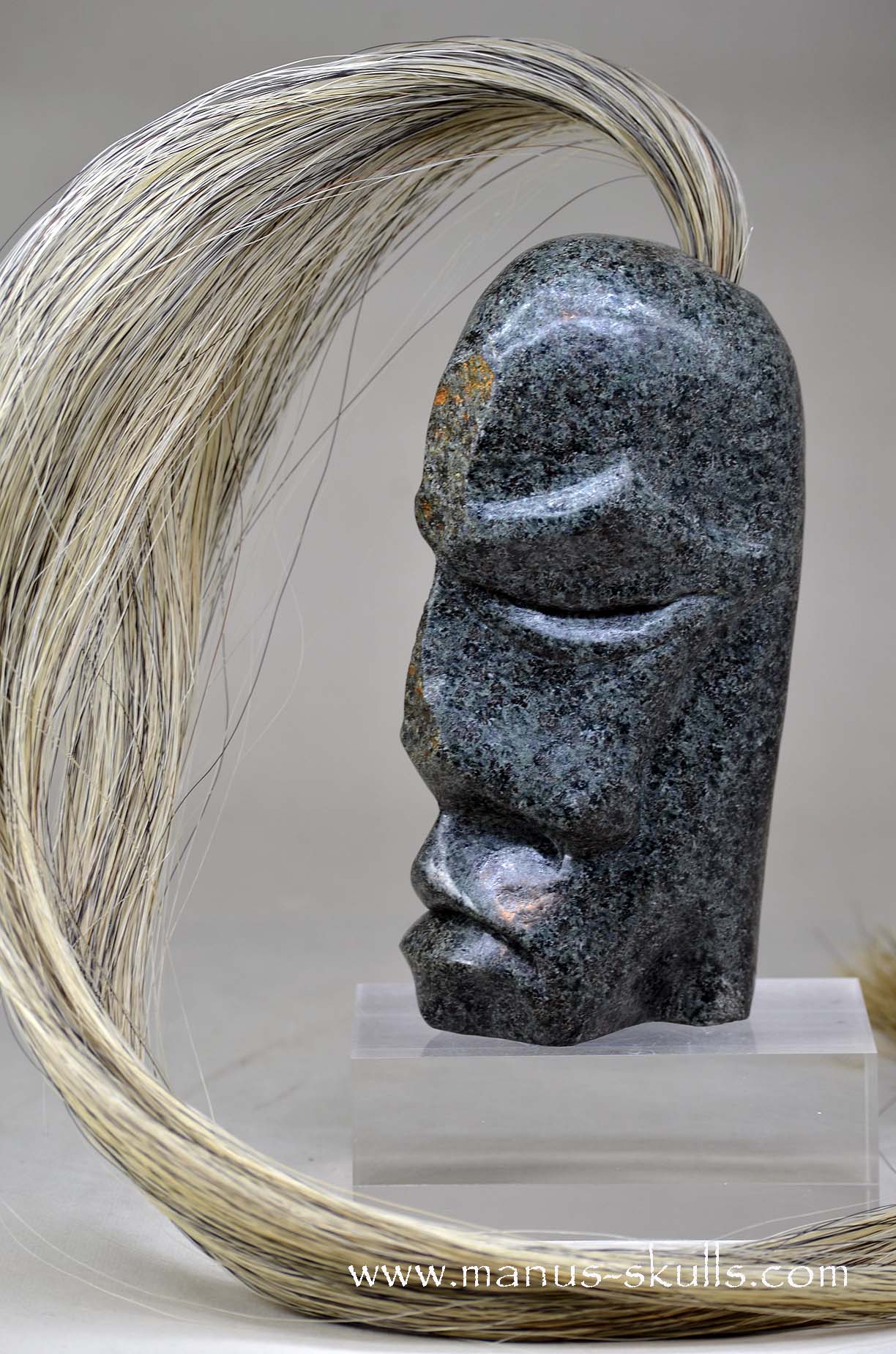 Unspotted Preseli Bluestone Tribal Skull #037