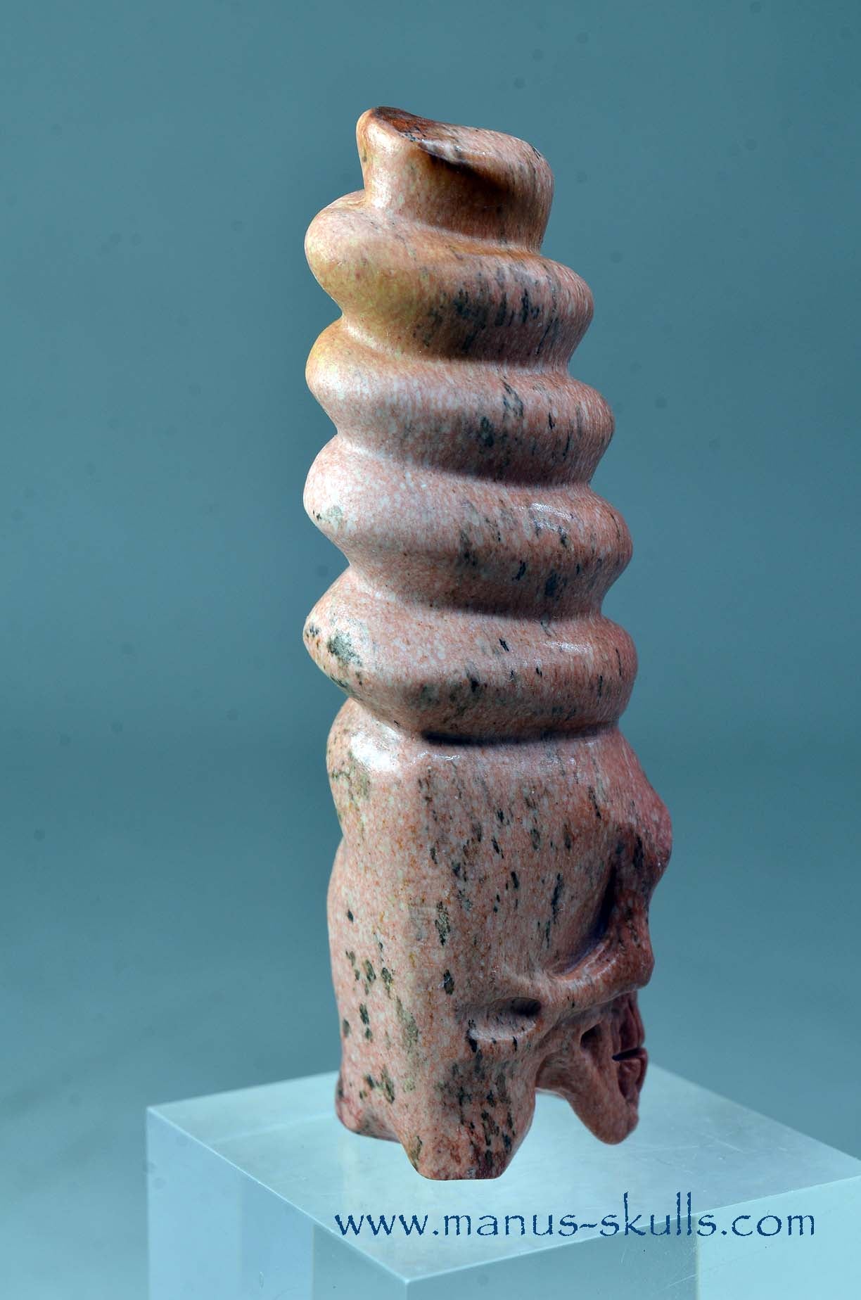 Catlinite (Pipestone) Spiral Conehead Skull