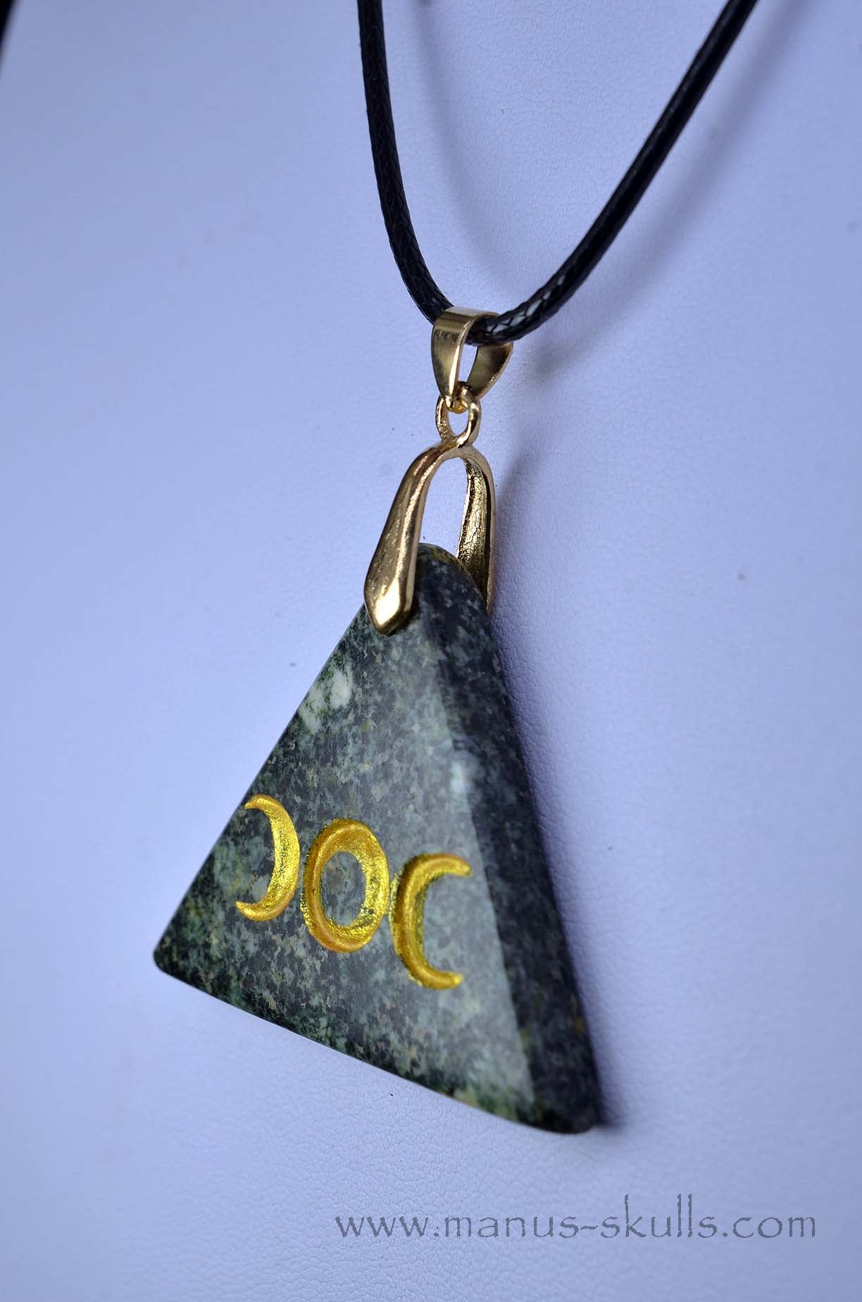 Manus skulls unique Crystal Carvings handmade skulls dragons pendants preseli bluestone tribals spiritual meaning wand Unicorn ..Triangle Goddess symbol