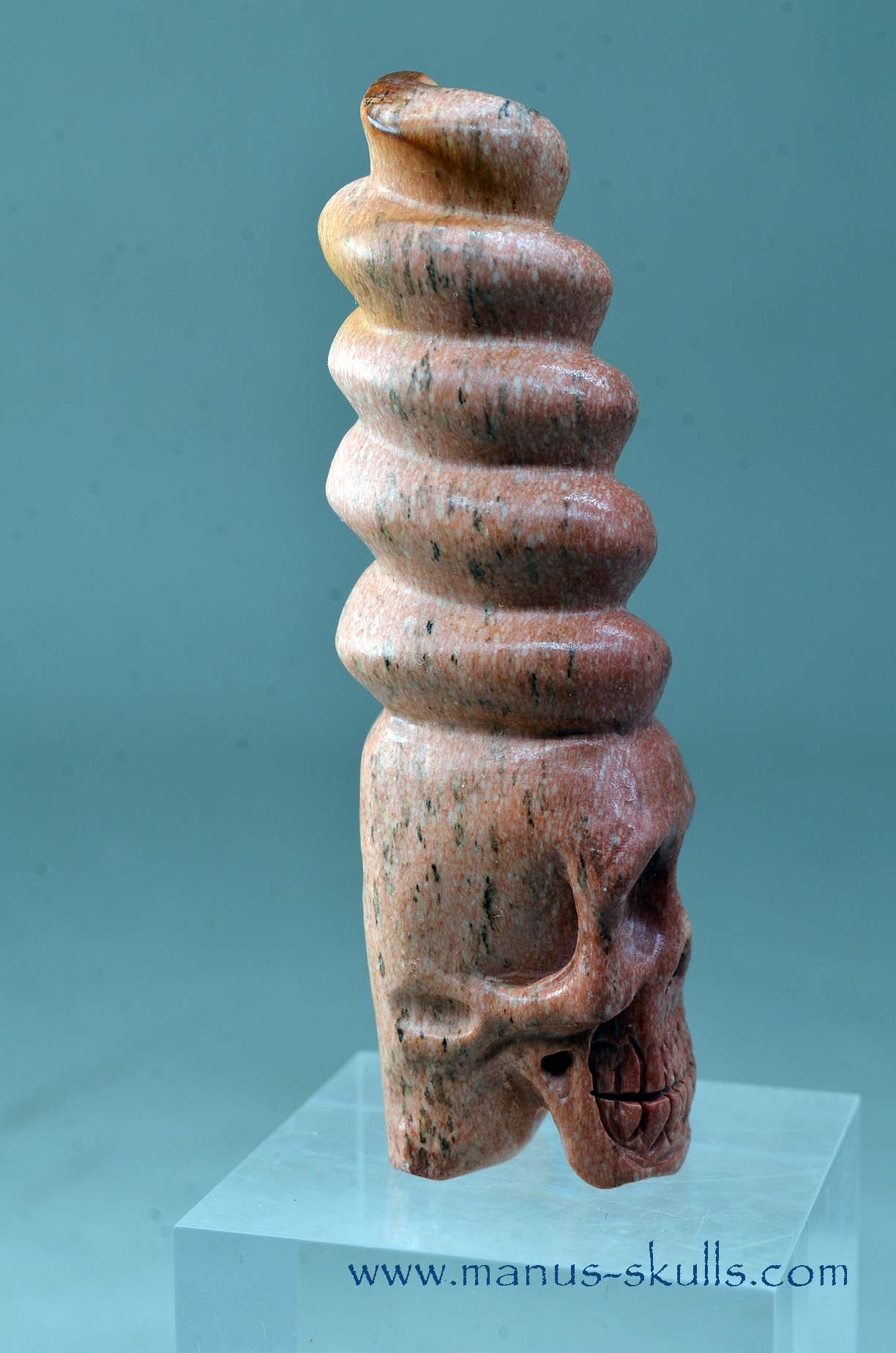 Catlinite (Pipestone) Spiral Conehead Skull