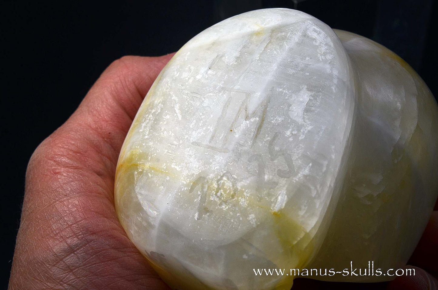 White Calcite Evolian Skull #07