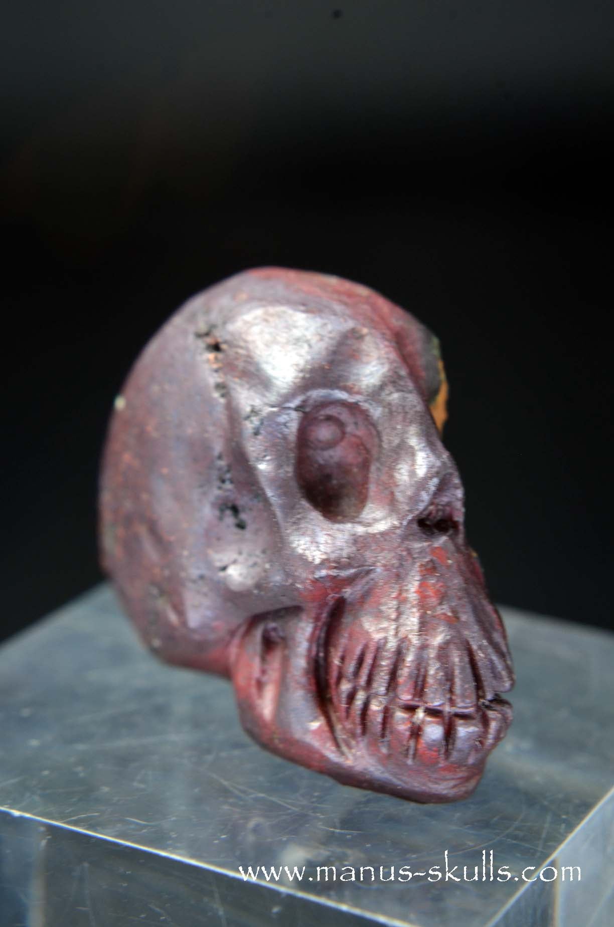 Manus skulls unique Crystal Carvings handmade skulls dragons pendants preseli bluestone tribals spiritual meaning wand Unicorn .. cuprite