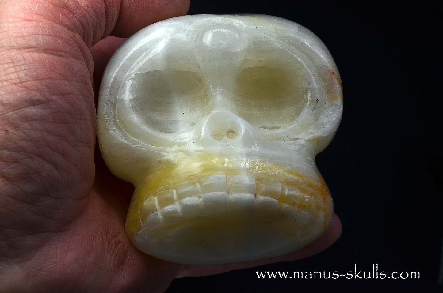 White Calcite Evolian Skull #07