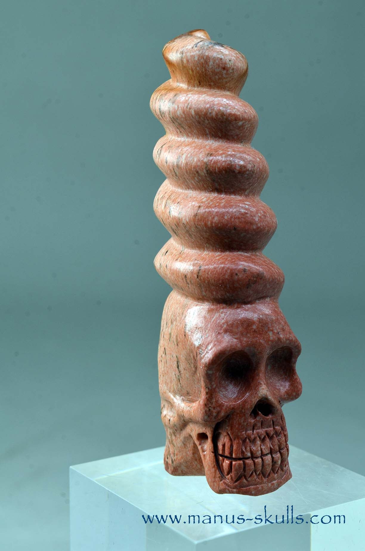 Catlinite (Pipestone) Spiral Conehead Skull