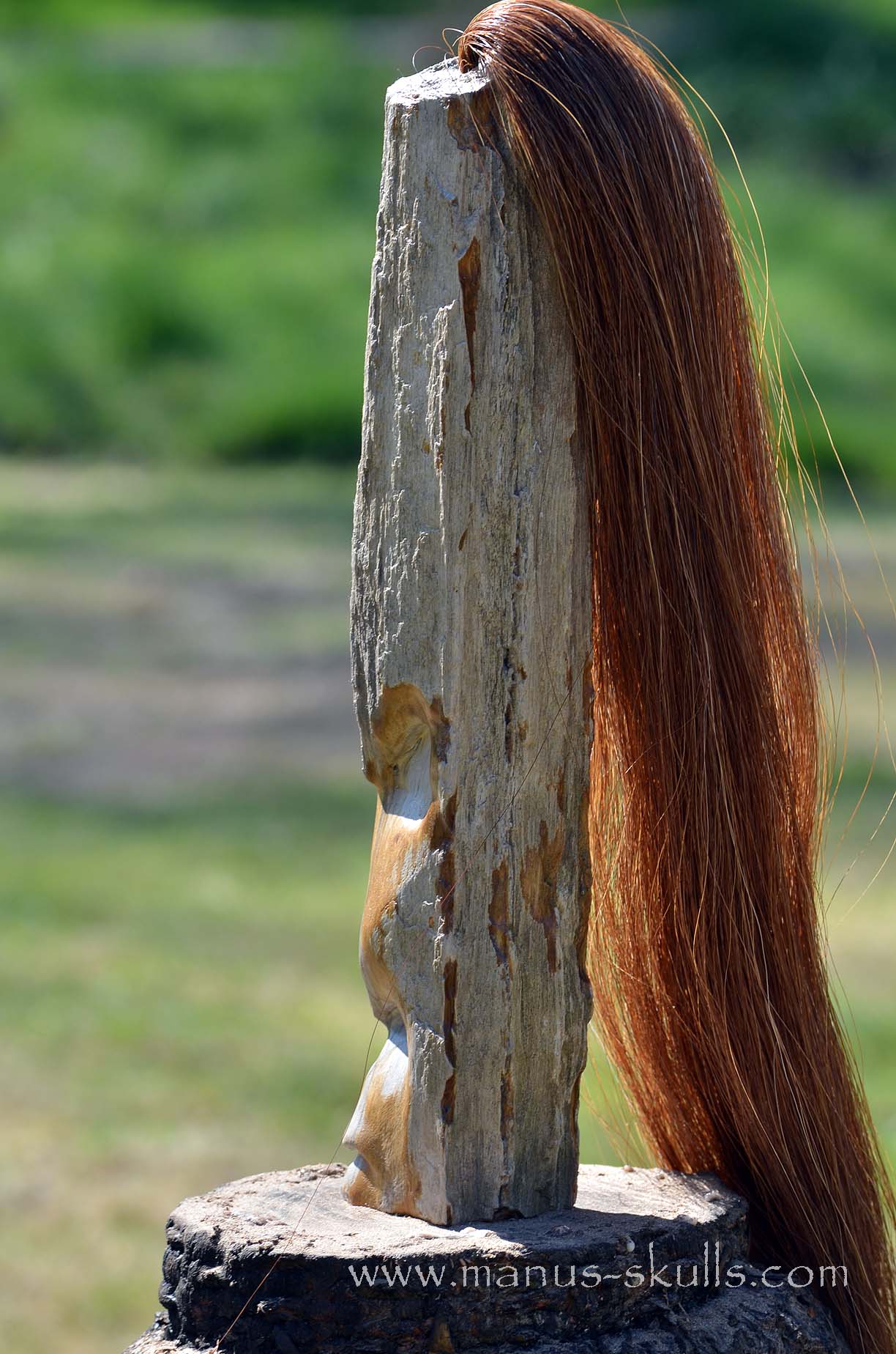 Petrified Wood Tribal Statue #008