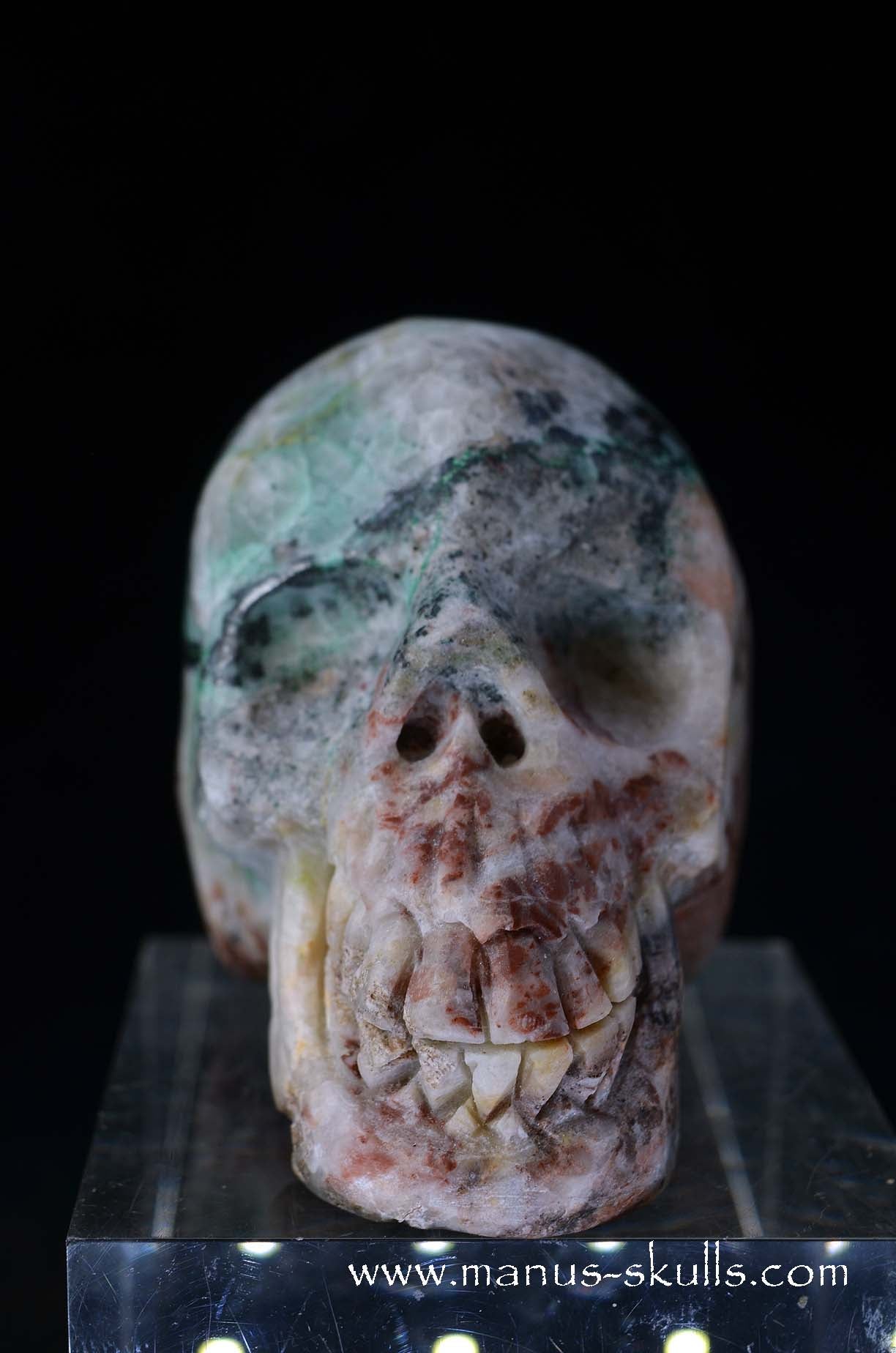 Manus skulls unique Crystal Carvings handmade skulls dragons pendants preseli bluestone tribals spiritual meaning wand Unicorn ..  fluorite barite