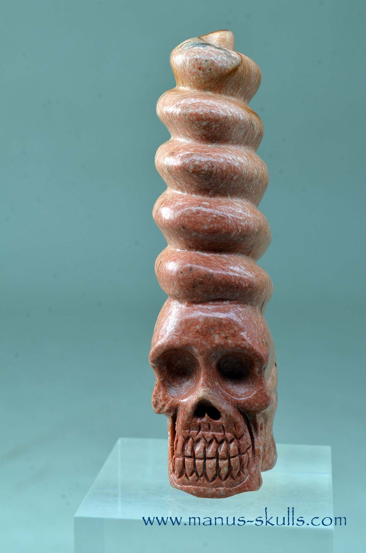Catlinite (Pipestone) Spiral Conehead Skull
