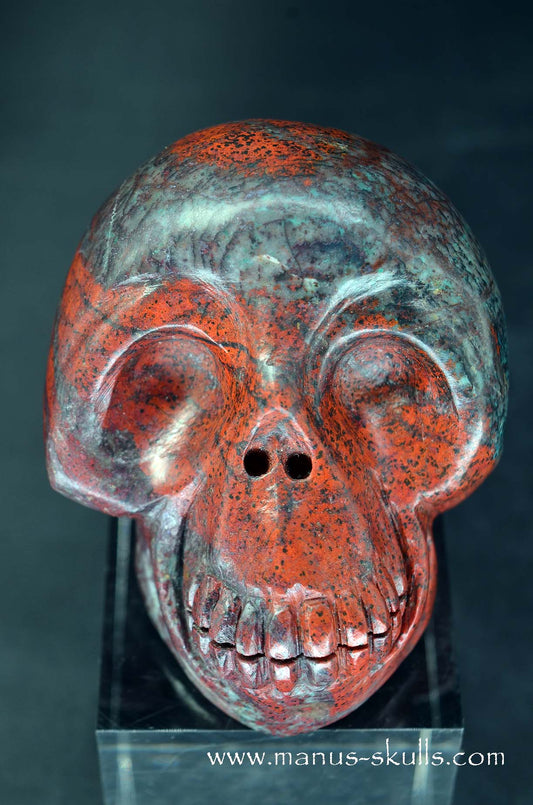 Manus skulls unique Crystal Carvings handmade skulls dragons pendants preseli bluestone tribals spiritual meaning wand Unicorn .. Sonora Sunrise Sunset Jasper