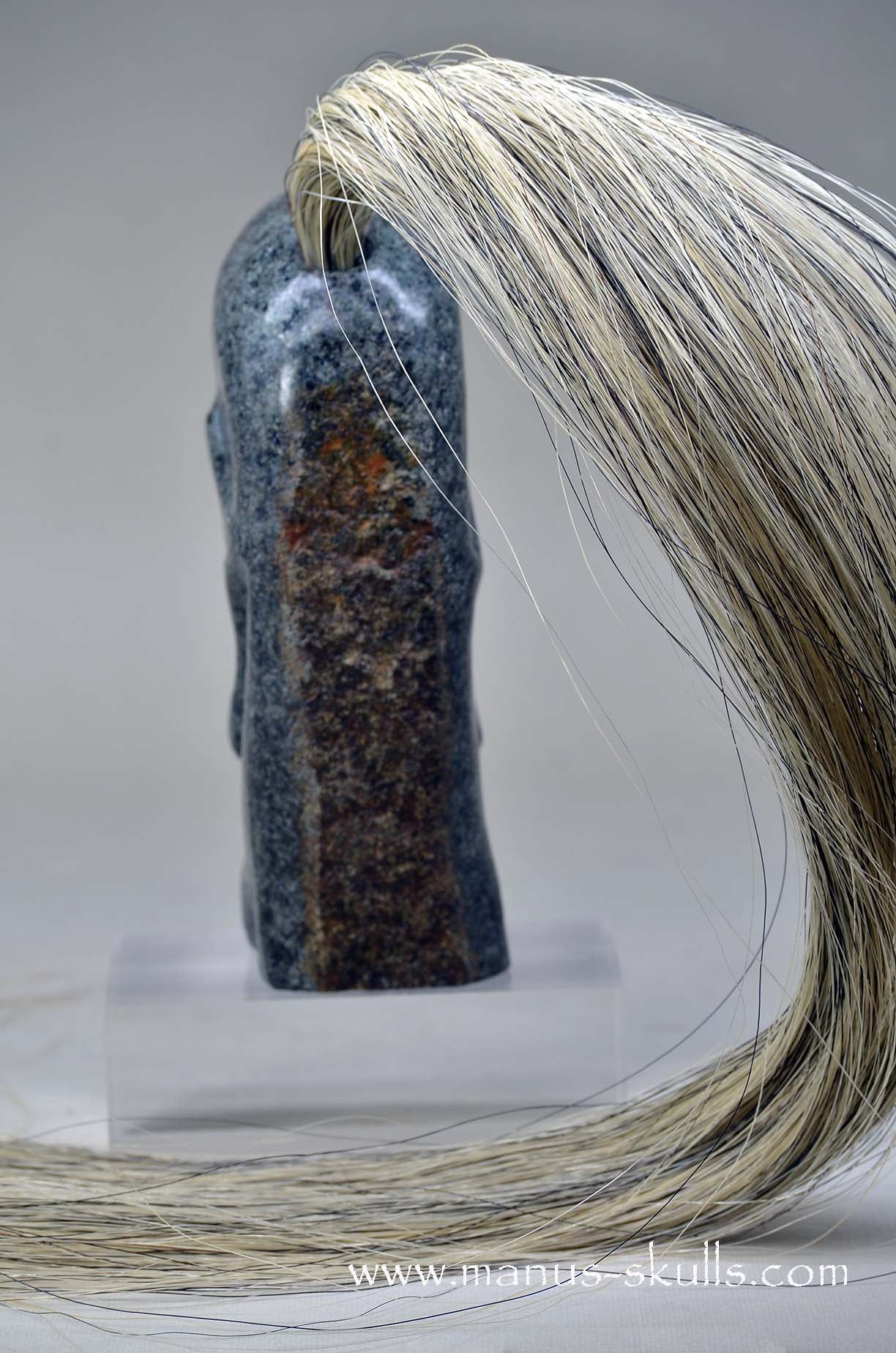 Unspotted Preseli Bluestone Tribal Skull #037