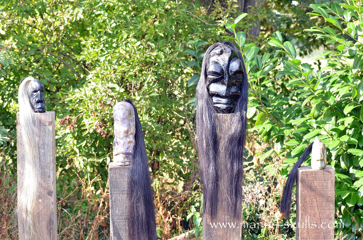 Spiderweb Obsidian Tribal Skull Chief #068