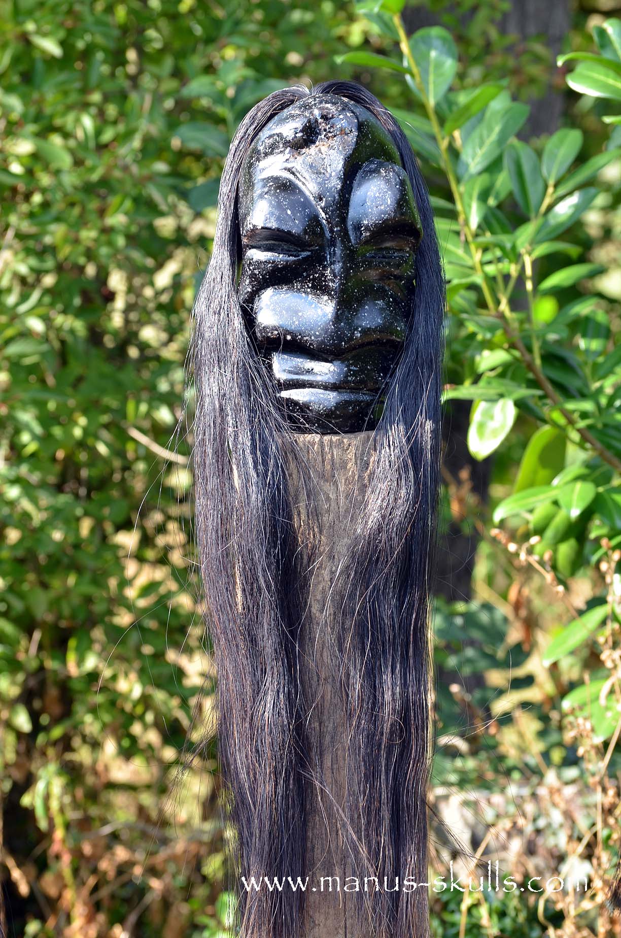 Spiderweb Obsidian Tribal Skull Chief #068