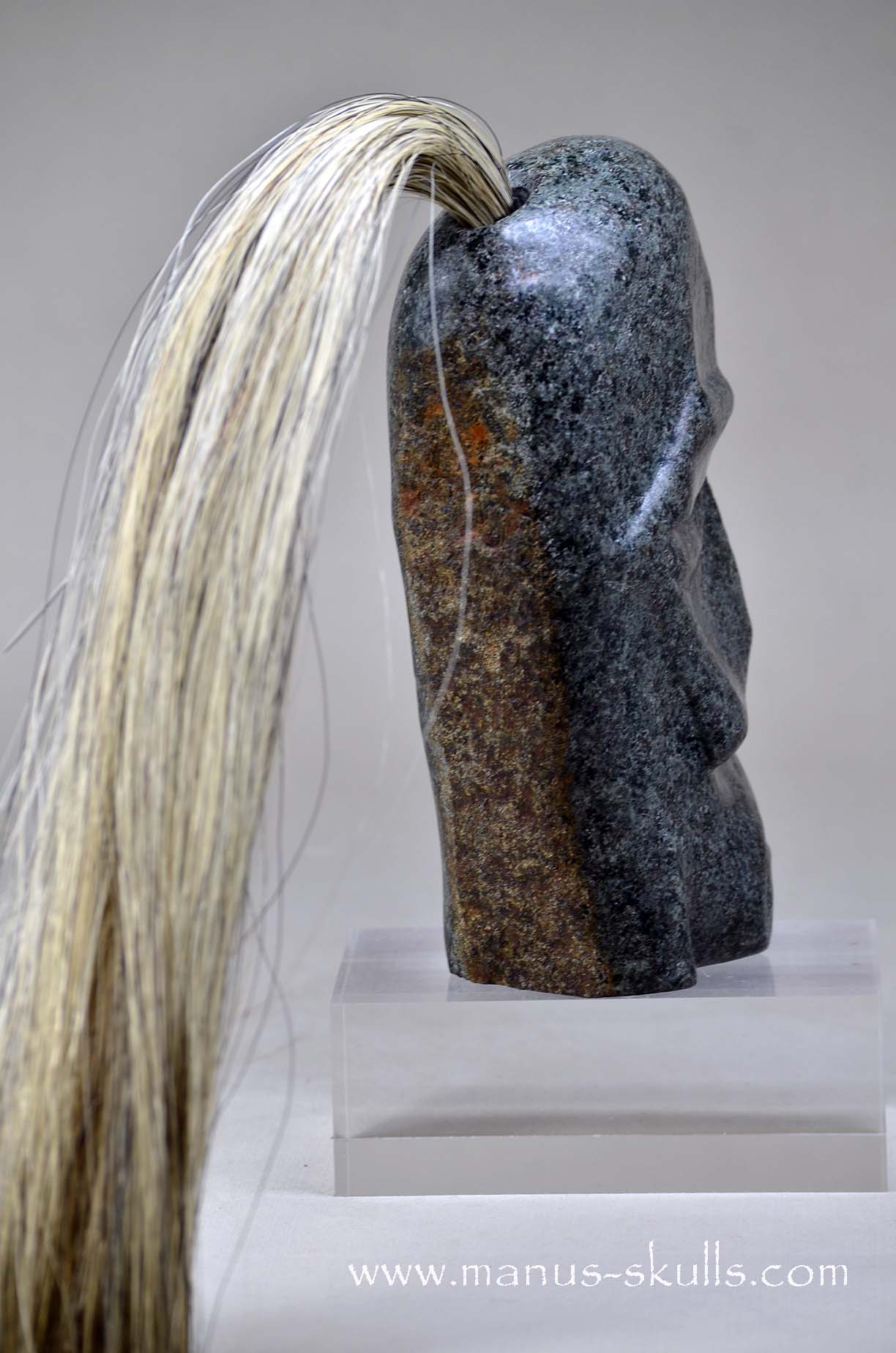 Unspotted Preseli Bluestone Tribal Skull #037