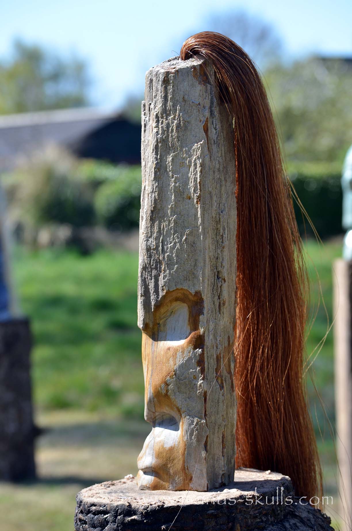 Petrified Wood Tribal Statue #008