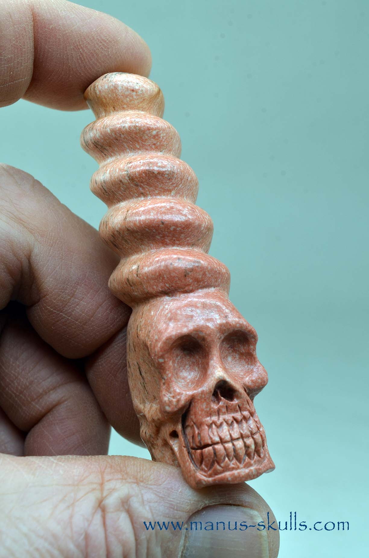 Catlinite (Pipestone) Spiral Conehead Skull