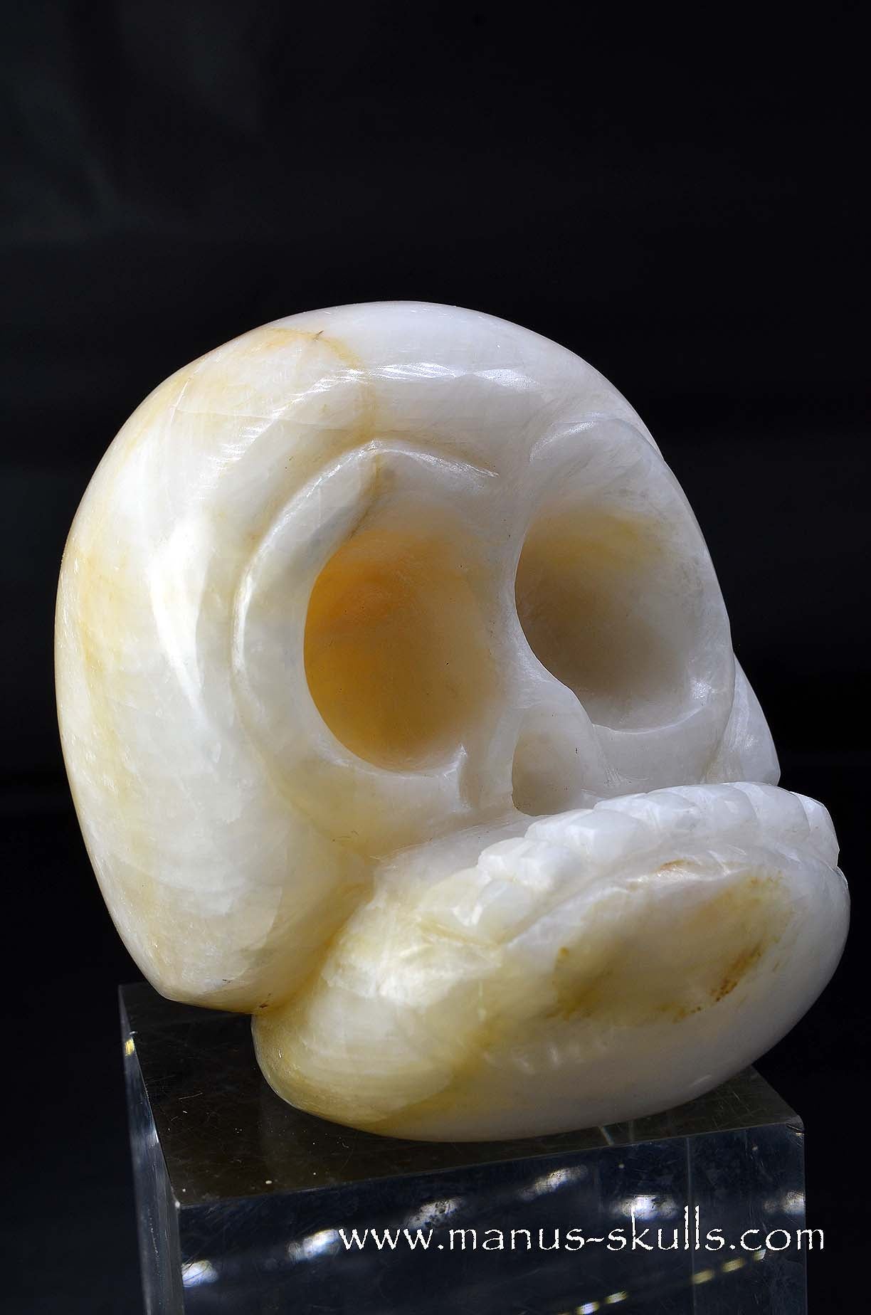 White Calcite Evolian Skull #08