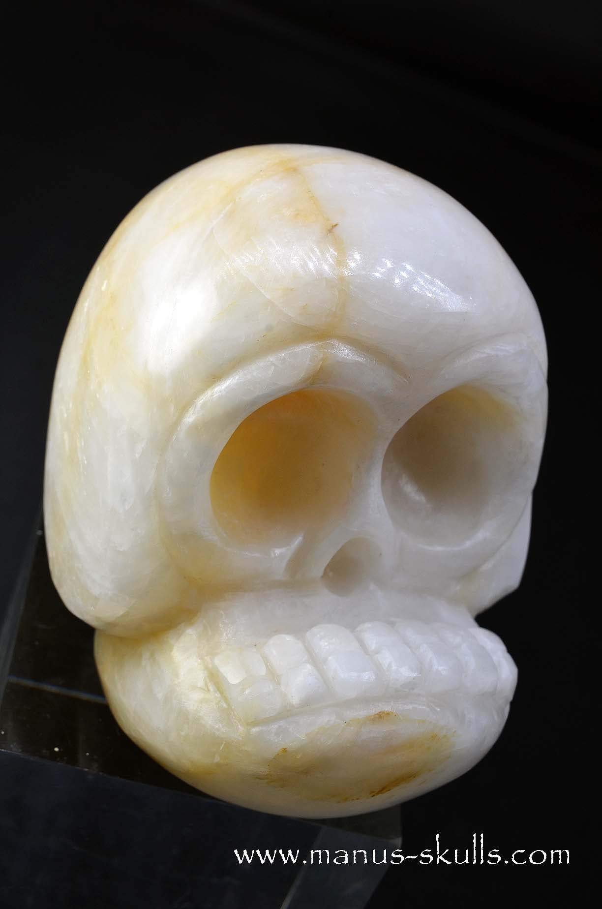 White Calcite Evolian Skull #08