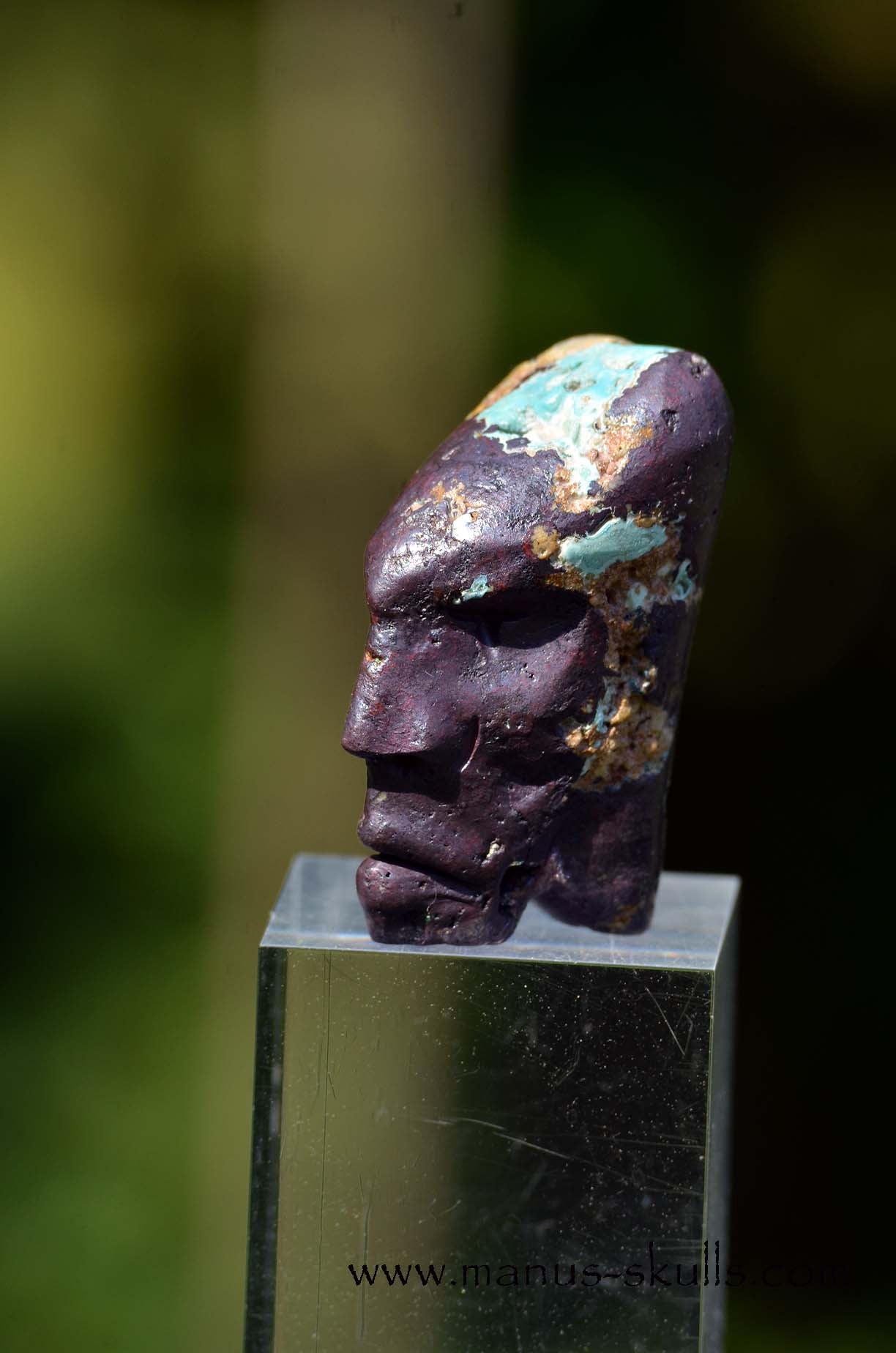 Cuprite with Turquoise Manus skulls unique Crystal Carvings handmade skulls dragons pendants preseli bluestone tribals spiritual meaning wand Unicorn ..