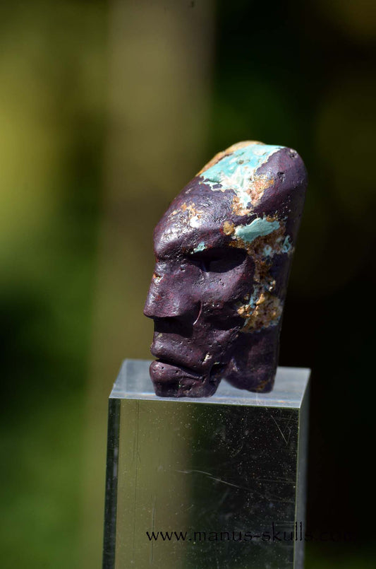 Cuprite with Turquoise Manus skulls unique Crystal Carvings handmade skulls dragons pendants preseli bluestone tribals spiritual meaning wand Unicorn ..