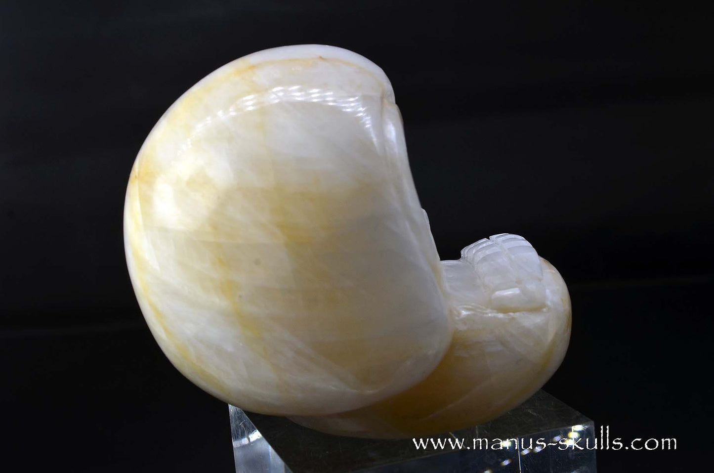 White Calcite Evolian Skull #08