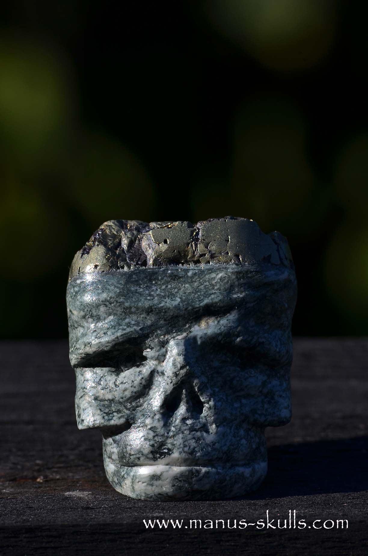 Manus skulls unique Crystal Carvings handmade skulls dragons pendants preseli bluestone tribals spiritual meaning .. Bornite peacock ore