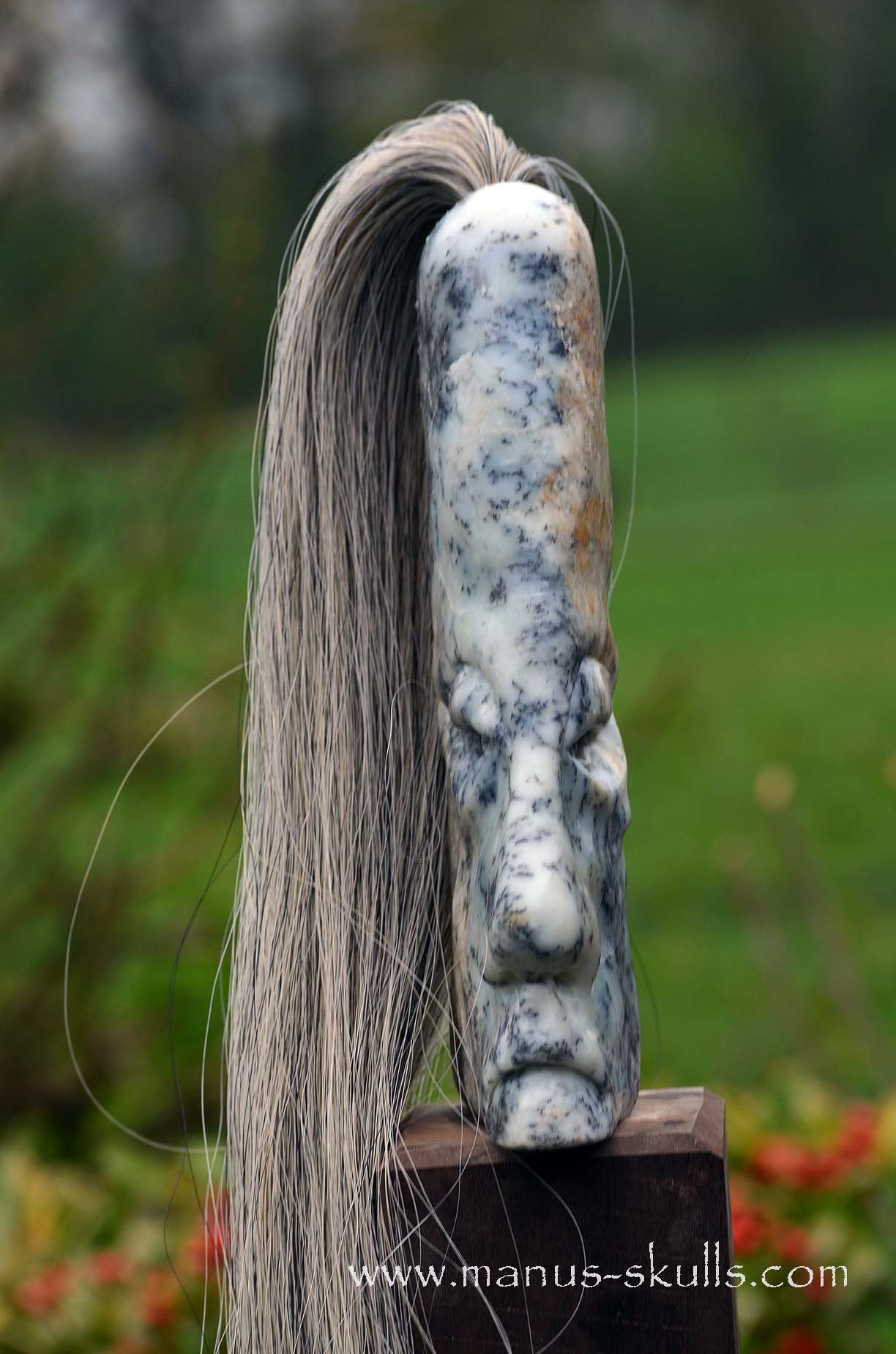 Dendrite Agate Tribal Skull #009
