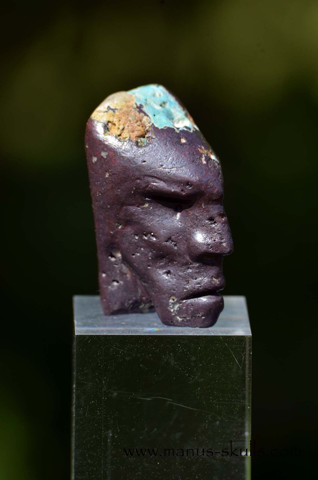 Cuprite with Turquoise Manus skulls unique Crystal Carvings handmade skulls dragons pendants preseli bluestone tribals spiritual meaning wand Unicorn ..