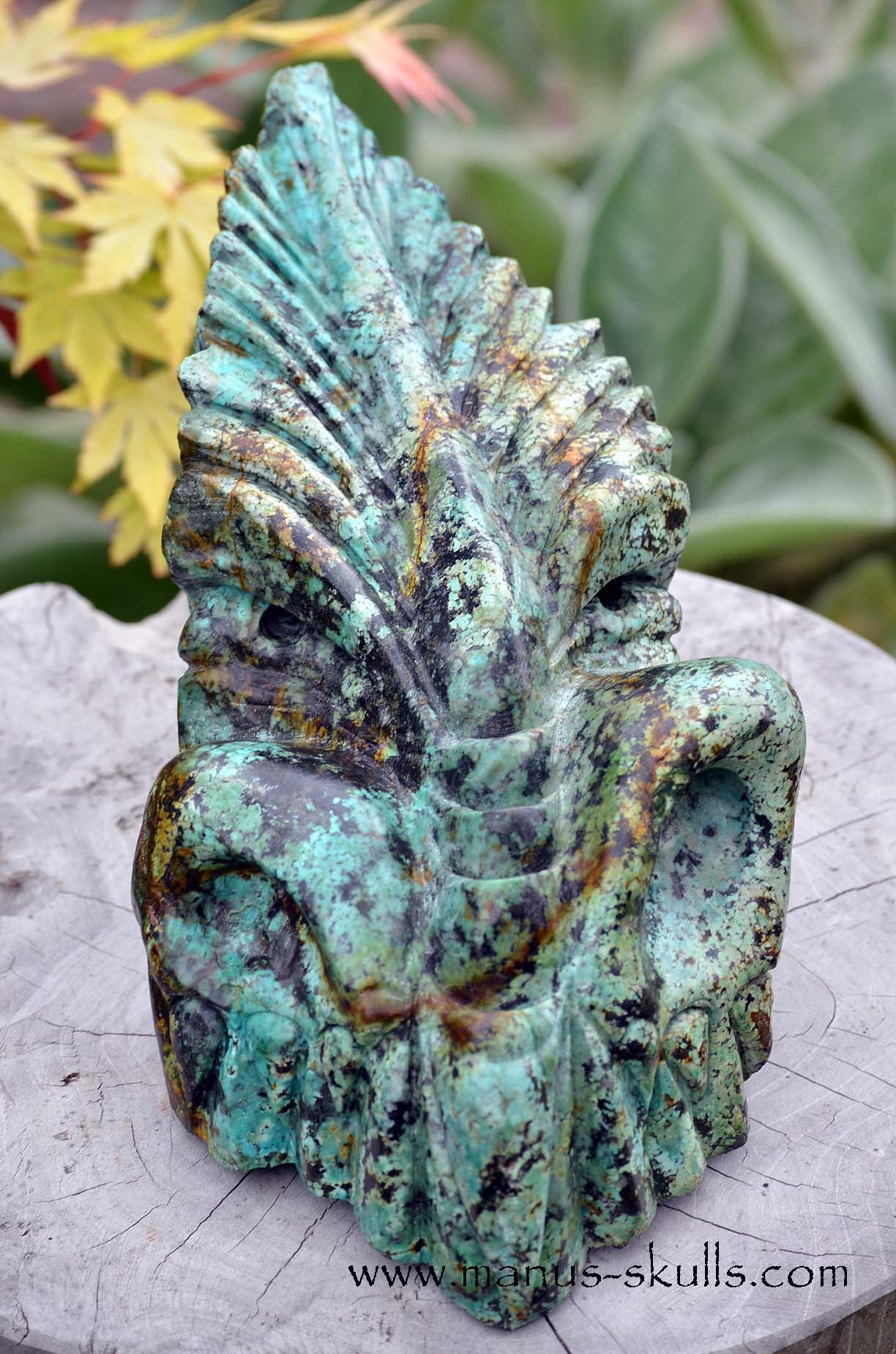 Manus skulls unique Crystal Carvings handmade skulls dragons pendants preseli bluestone tribals spiritual meaning wand Unicorn .. turquois