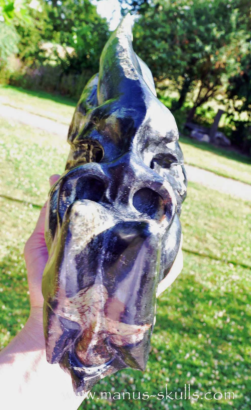 XL Black Green Connemara Marble Dragon