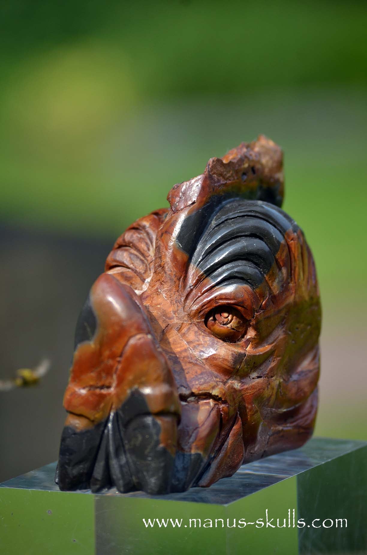 Manus skulls unique Crystal Carvings handmade skulls dragons pendants preseli bluestone tribals spiritual meaning wand Unicorn ..  Rainbow Jasper