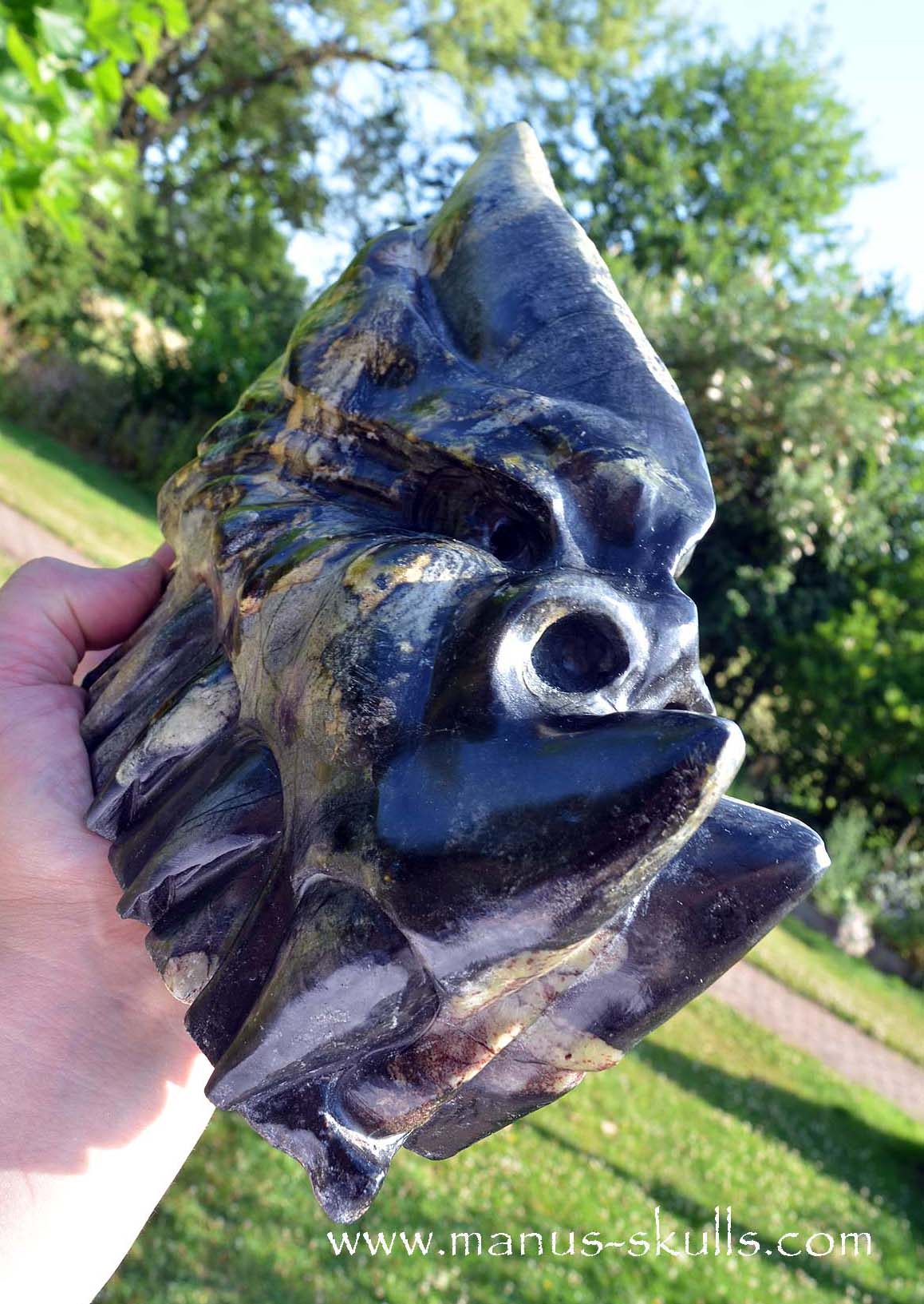 XL Black Green Connemara Marble Dragon