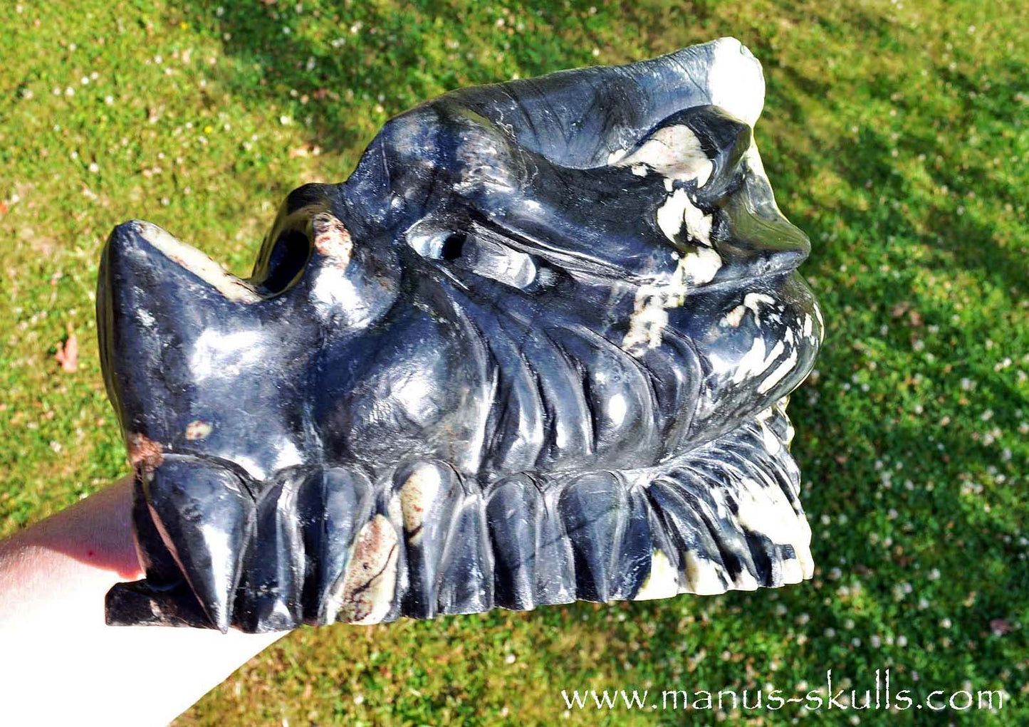 XL Black Green Connemara Marble Dragon