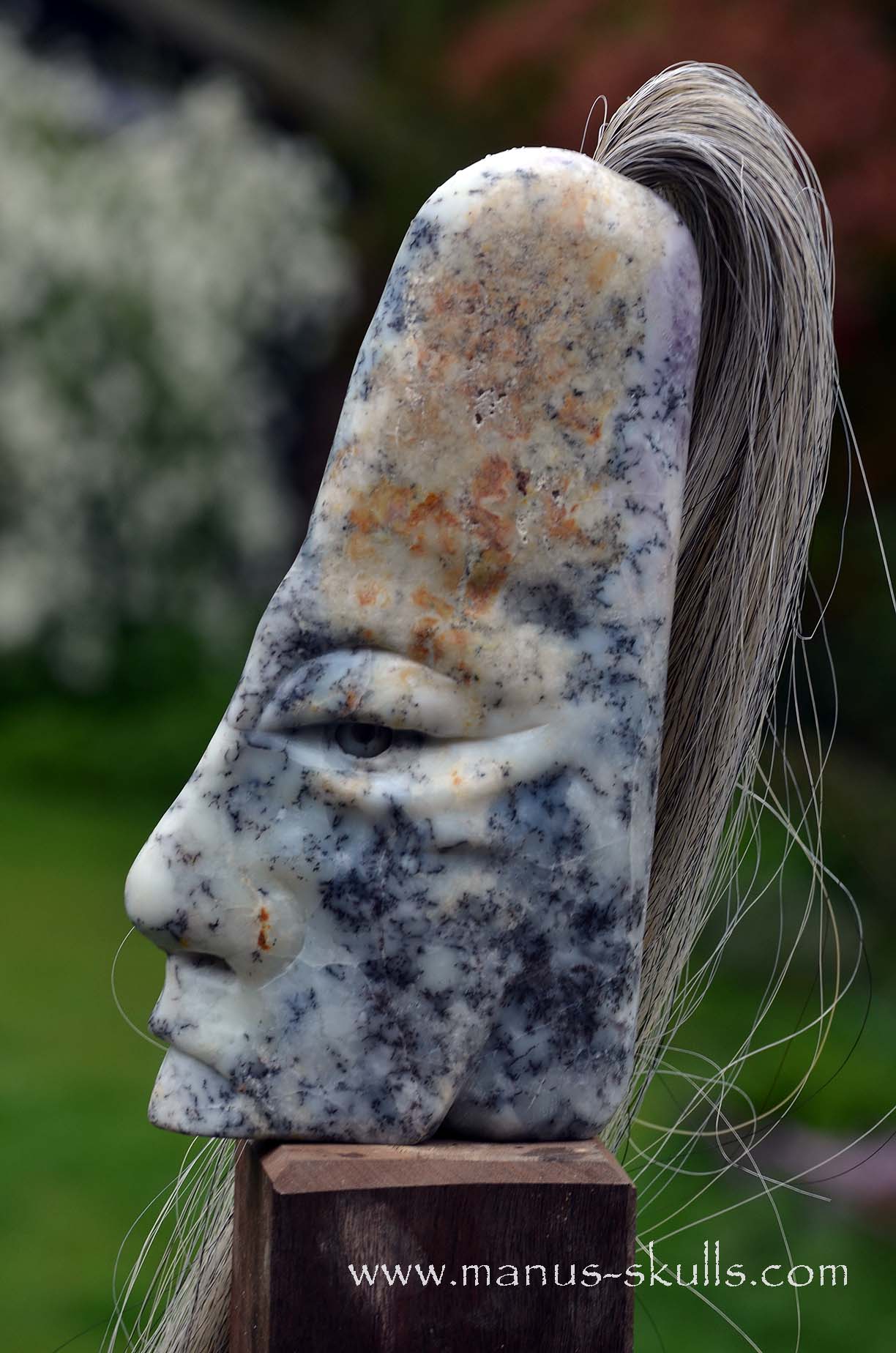 Dendrite Agate Tribal Skull #009