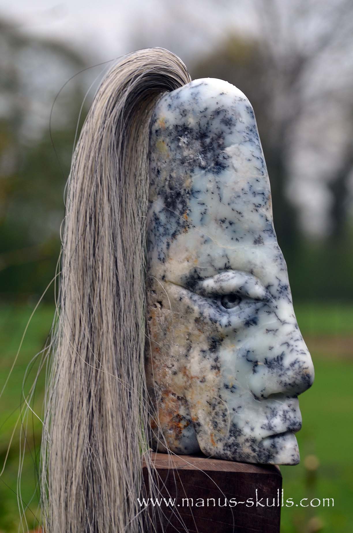 Dendrite Agate Tribal Skull #009