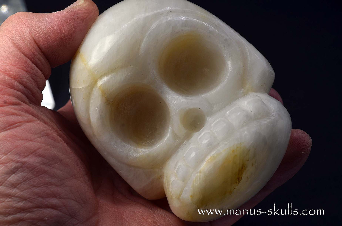White Calcite Evolian Skull #08