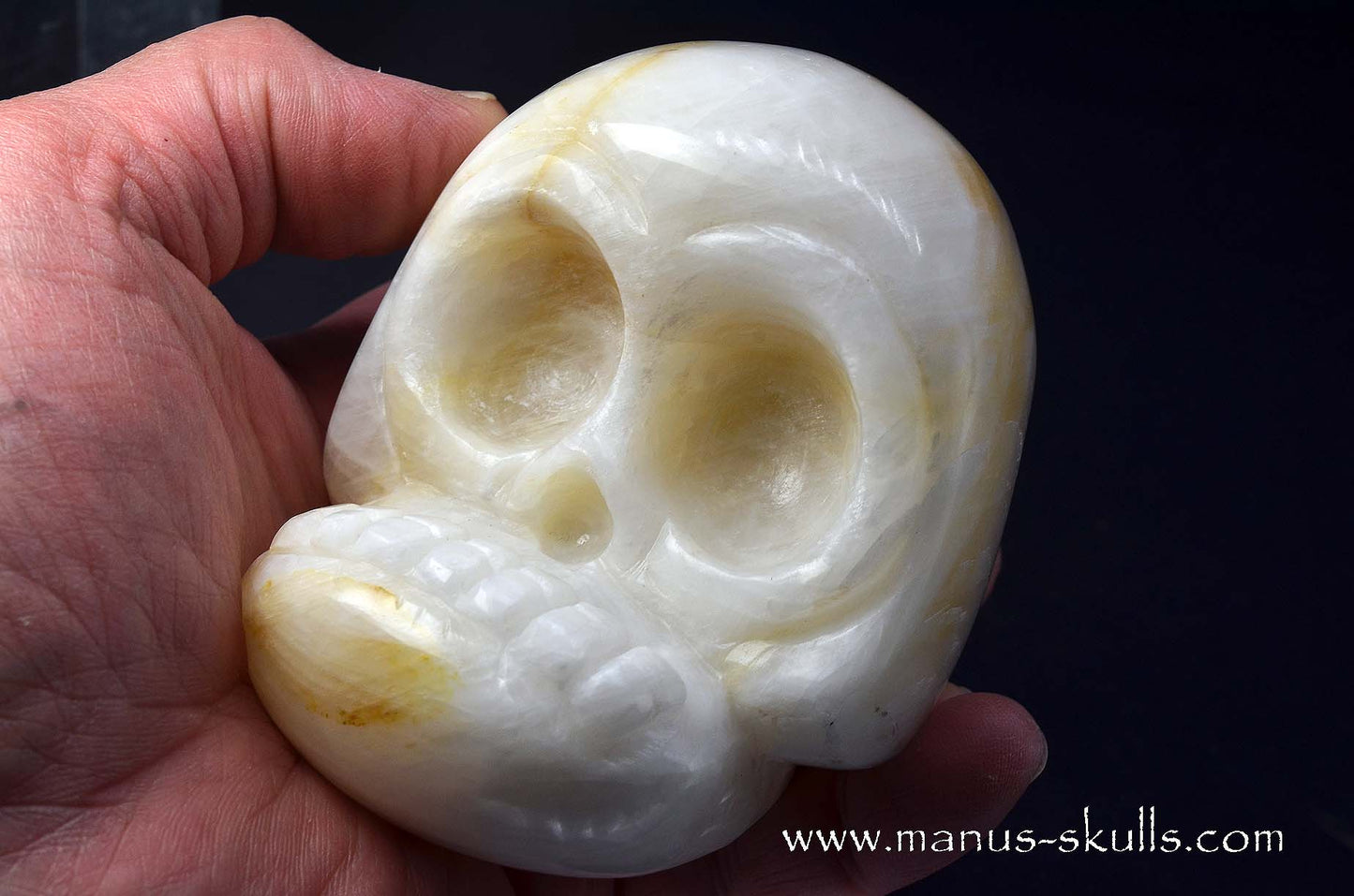 White Calcite Evolian Skull #08