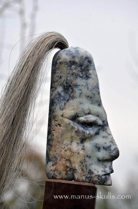 Dendrite Agate Tribal Skull #009