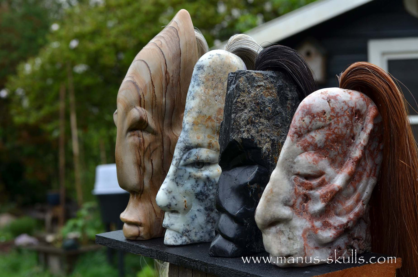Dendrite Agate Tribal Skull #009