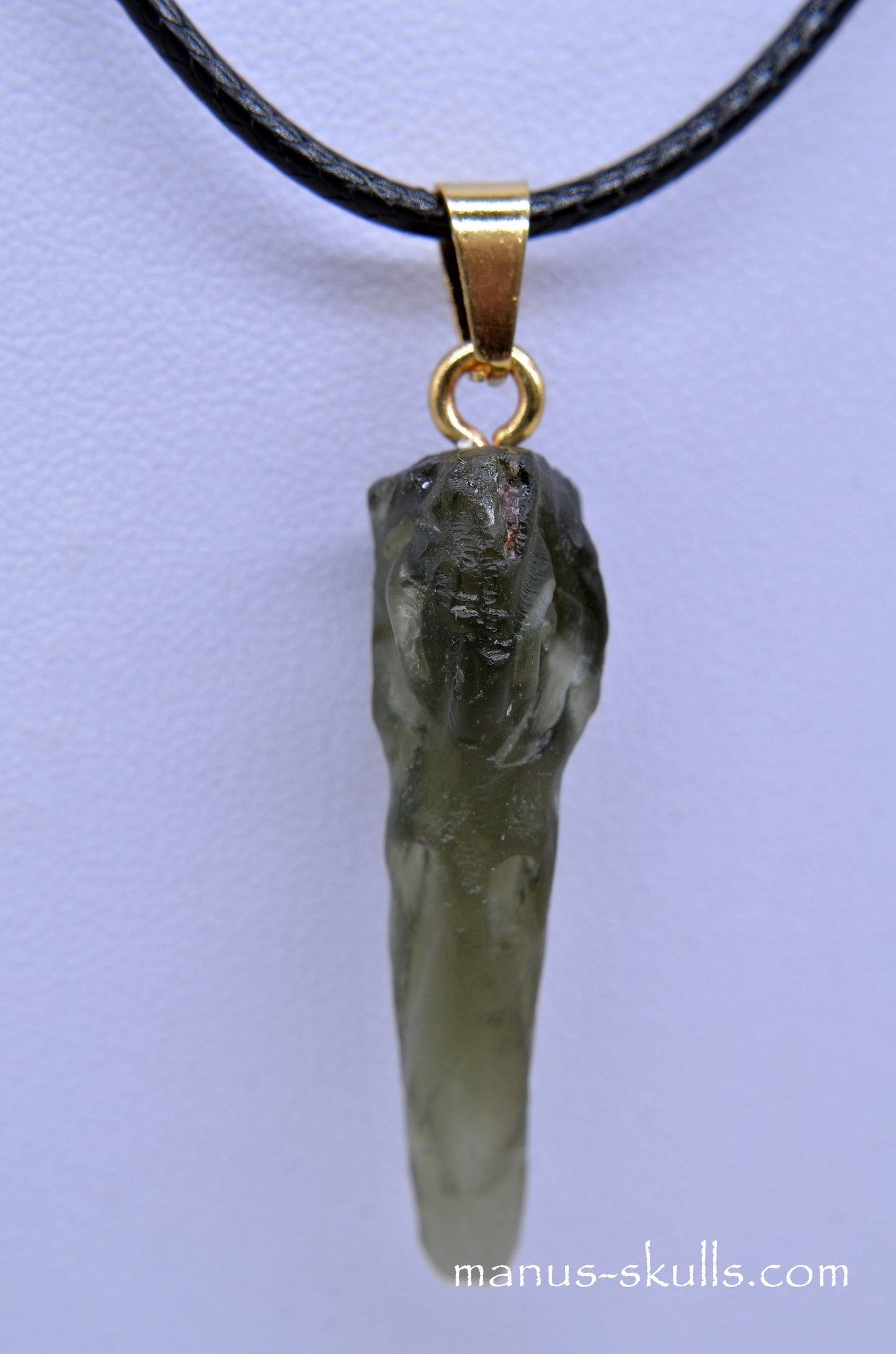 Moldavite Bird (Skull) Pendant