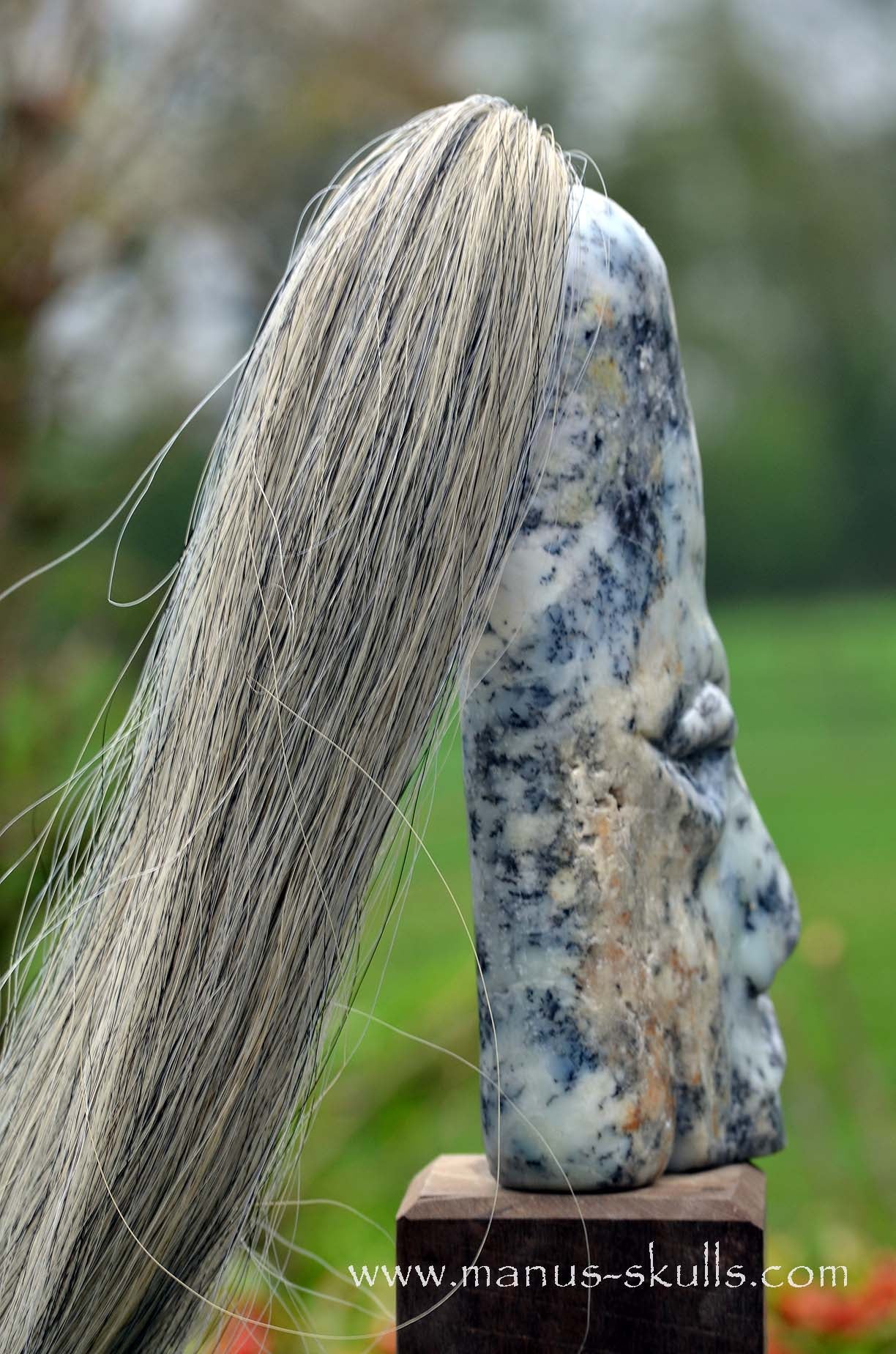 Dendrite Agate Tribal Skull #009