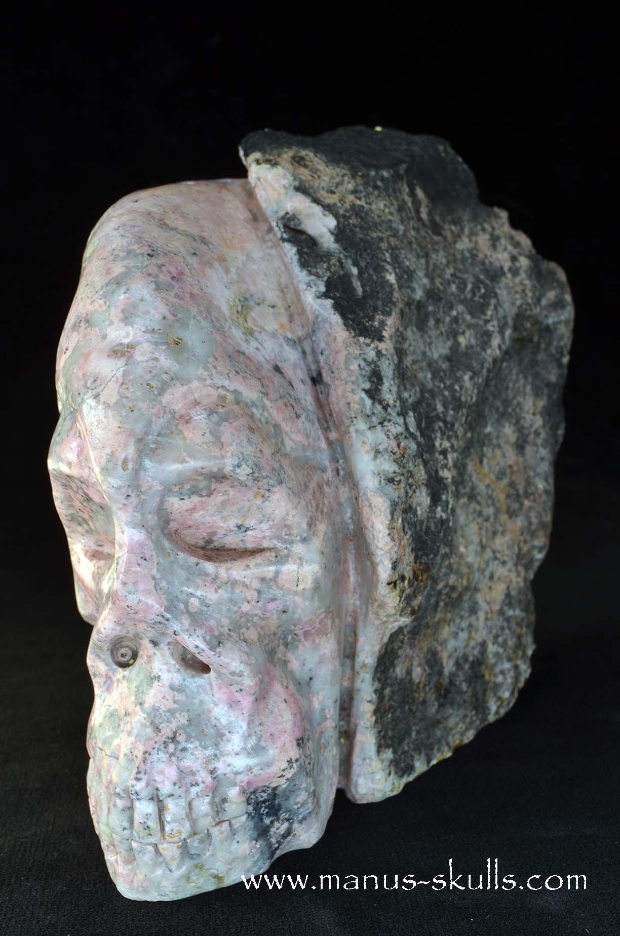 Manus skulls unique Crystal Carvings handmade skulls dragons pendants preseli bluestone tribals spiritual meaning wand Unicorn .. pyroxmangite  rhodonite