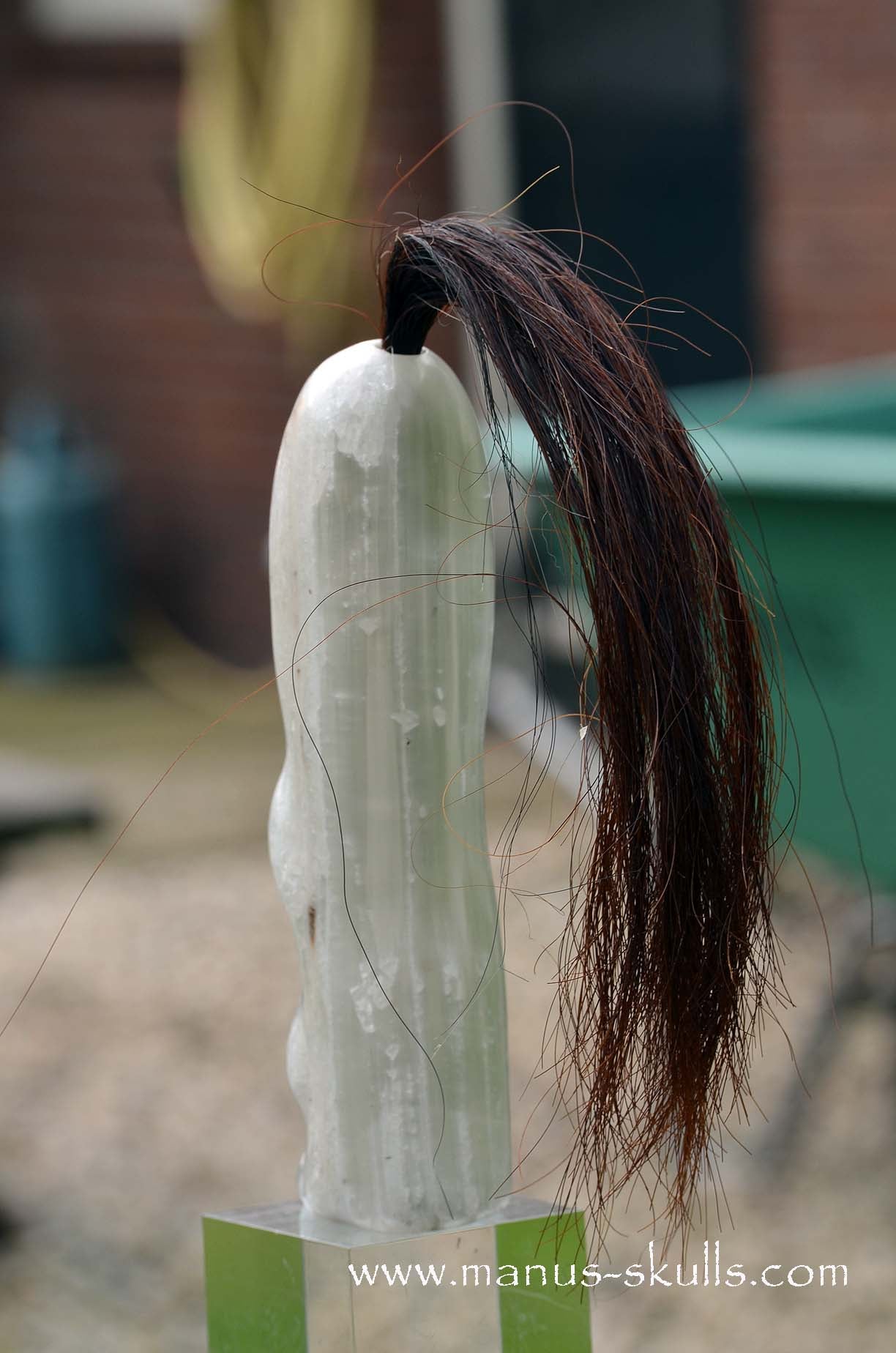 White Selenite Tribal Skull #042